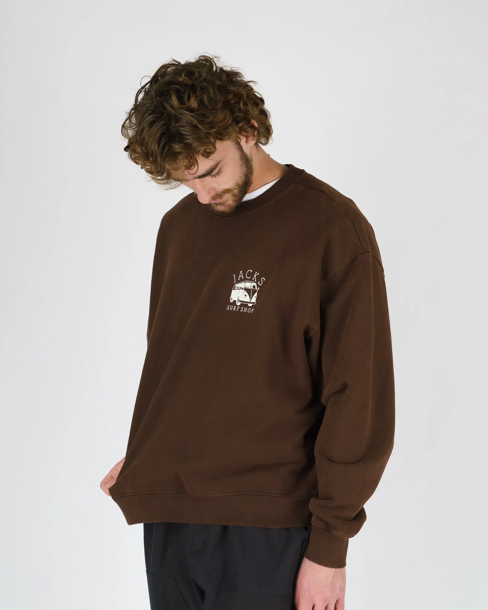 Bus Stop Schwergewicht Crewneck - Braun