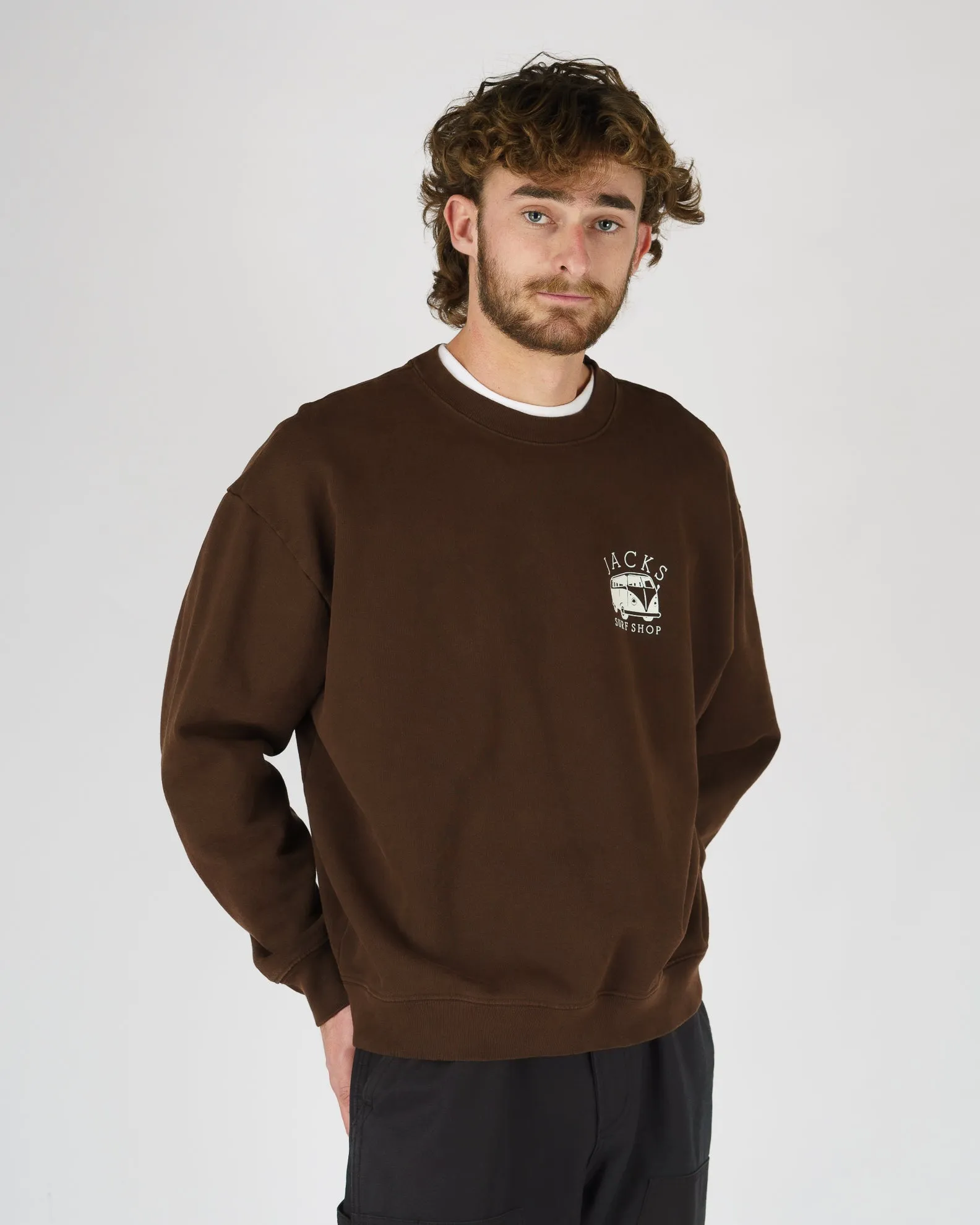 Bus Stop Schwergewicht Crewneck - Braun