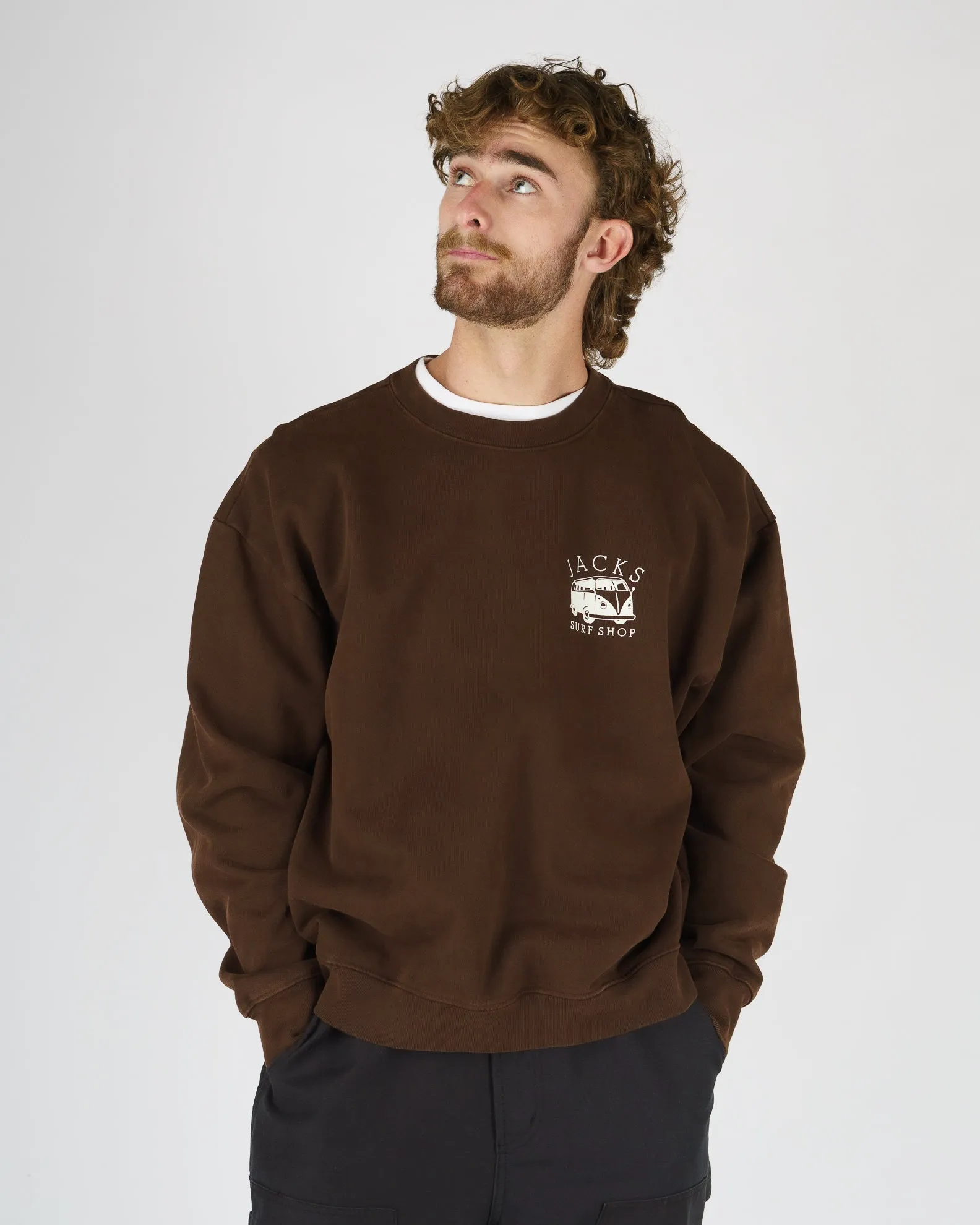 Bus Stop Schwergewicht Crewneck - Braun