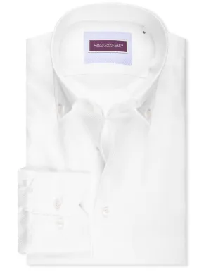 Buttondown-Kragen Twill-Hemd Weiß