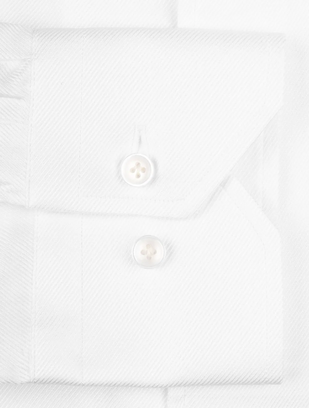 Buttondown-Kragen Twill-Hemd Weiß