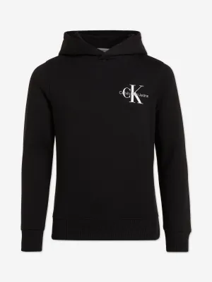 Calvin Klein Kids kleine Monogramm Kapuzenpullover in Schwarz