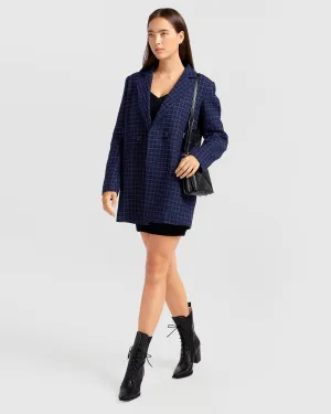 Cambridge Übergroßer Wollblazer - Blau