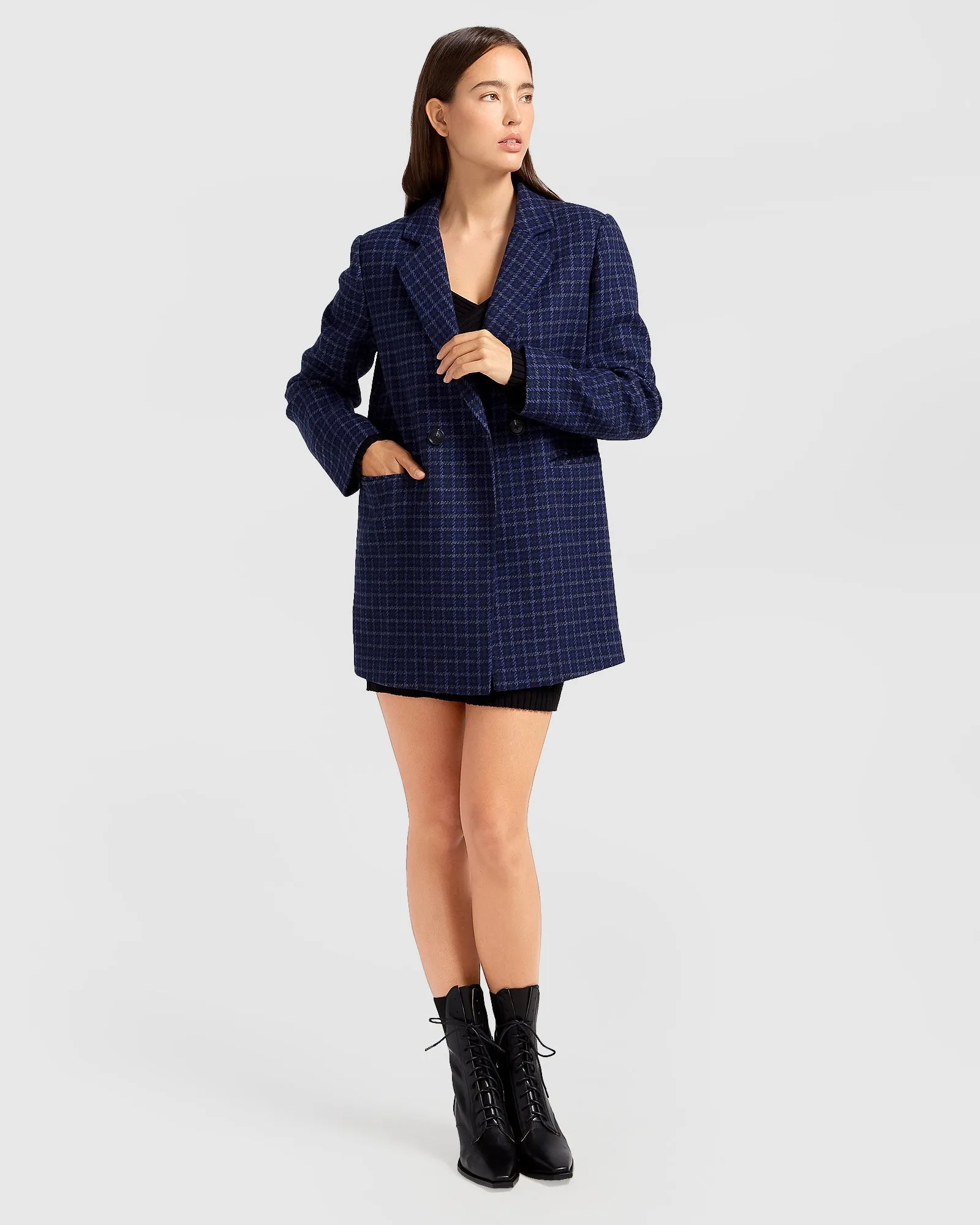 Cambridge Übergroßer Wollblazer - Blau