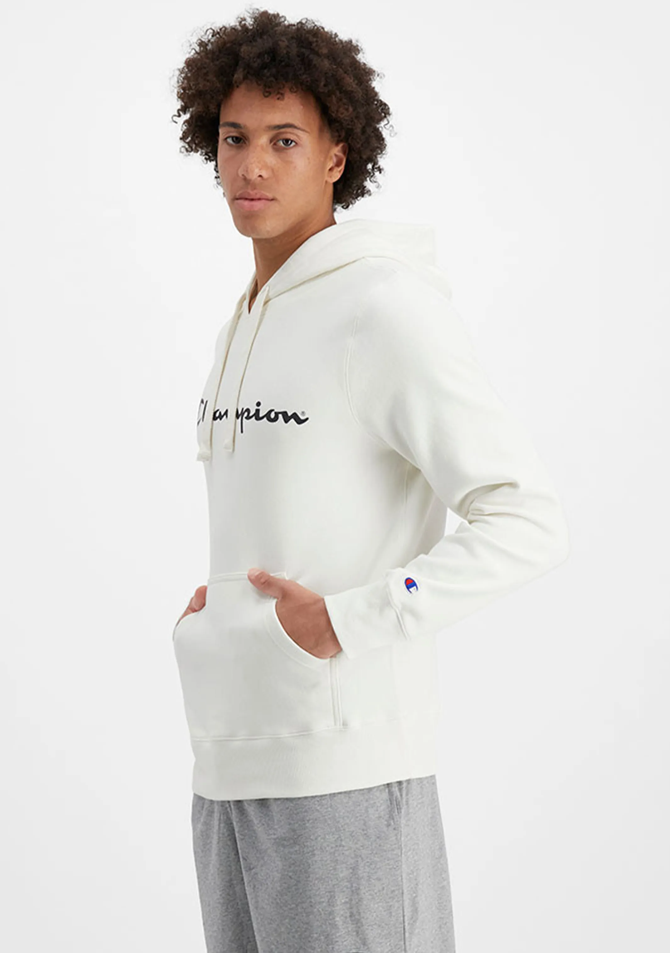 Champion Herren Script Hoodie Mascarpone <br> AY79N XMR