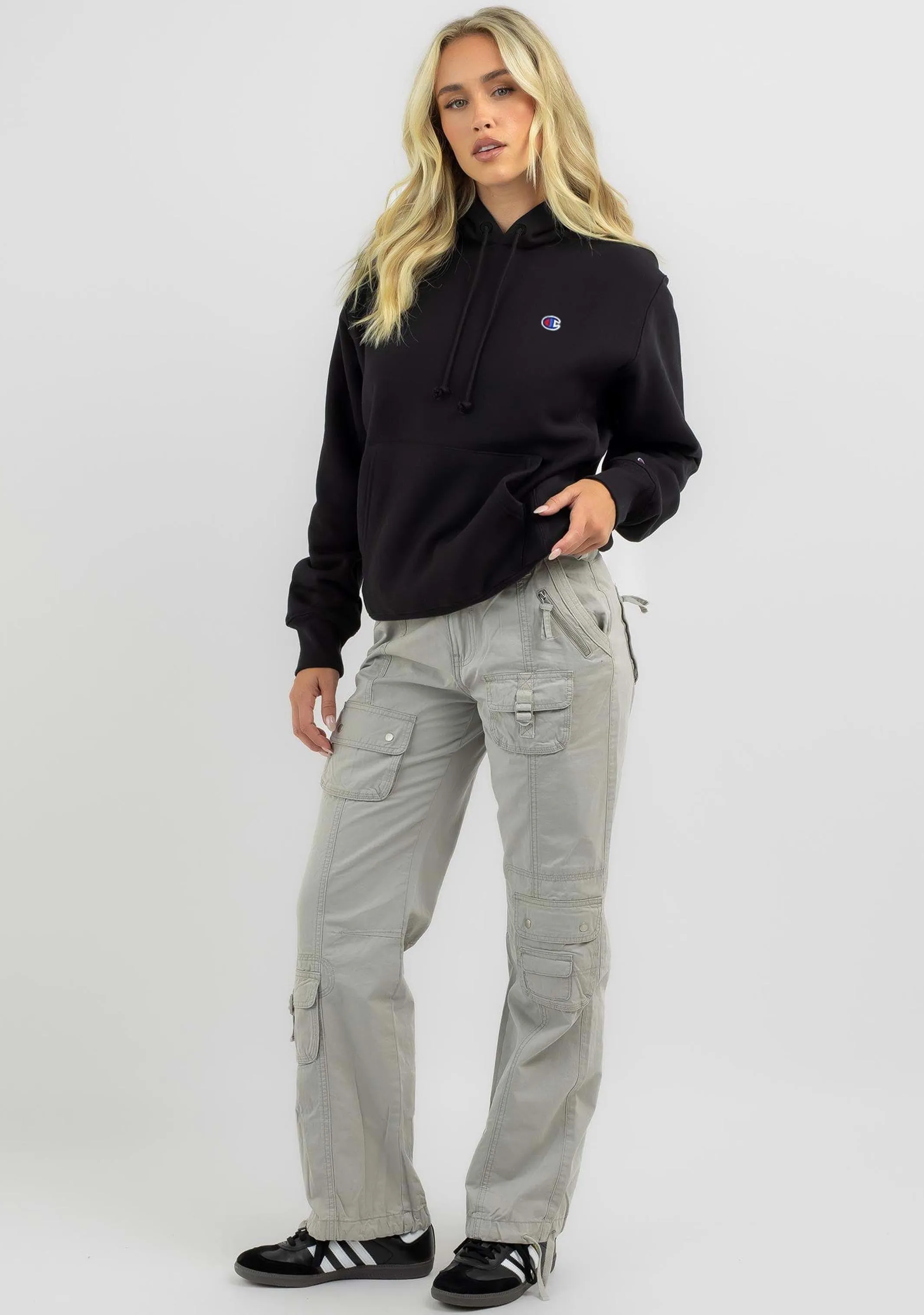 Champion Damen French Terry Kapuzenpullover <br> CT6XN Schwarz