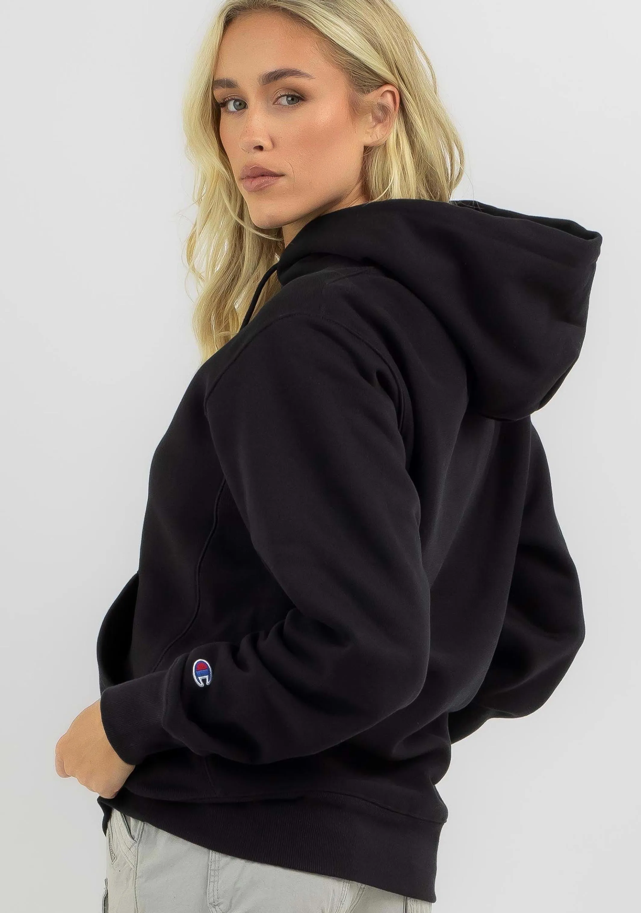 Champion Damen French Terry Kapuzenpullover <br> CT6XN Schwarz