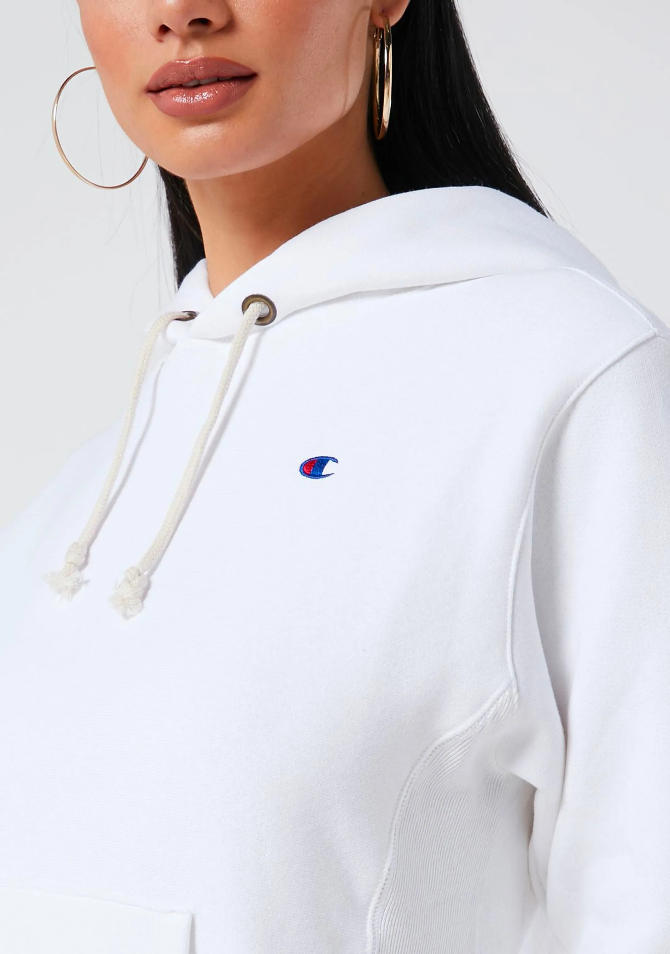 Champion Women’s Reverse Weave C Logo Regular Fit Kapuzenpullover Weiß