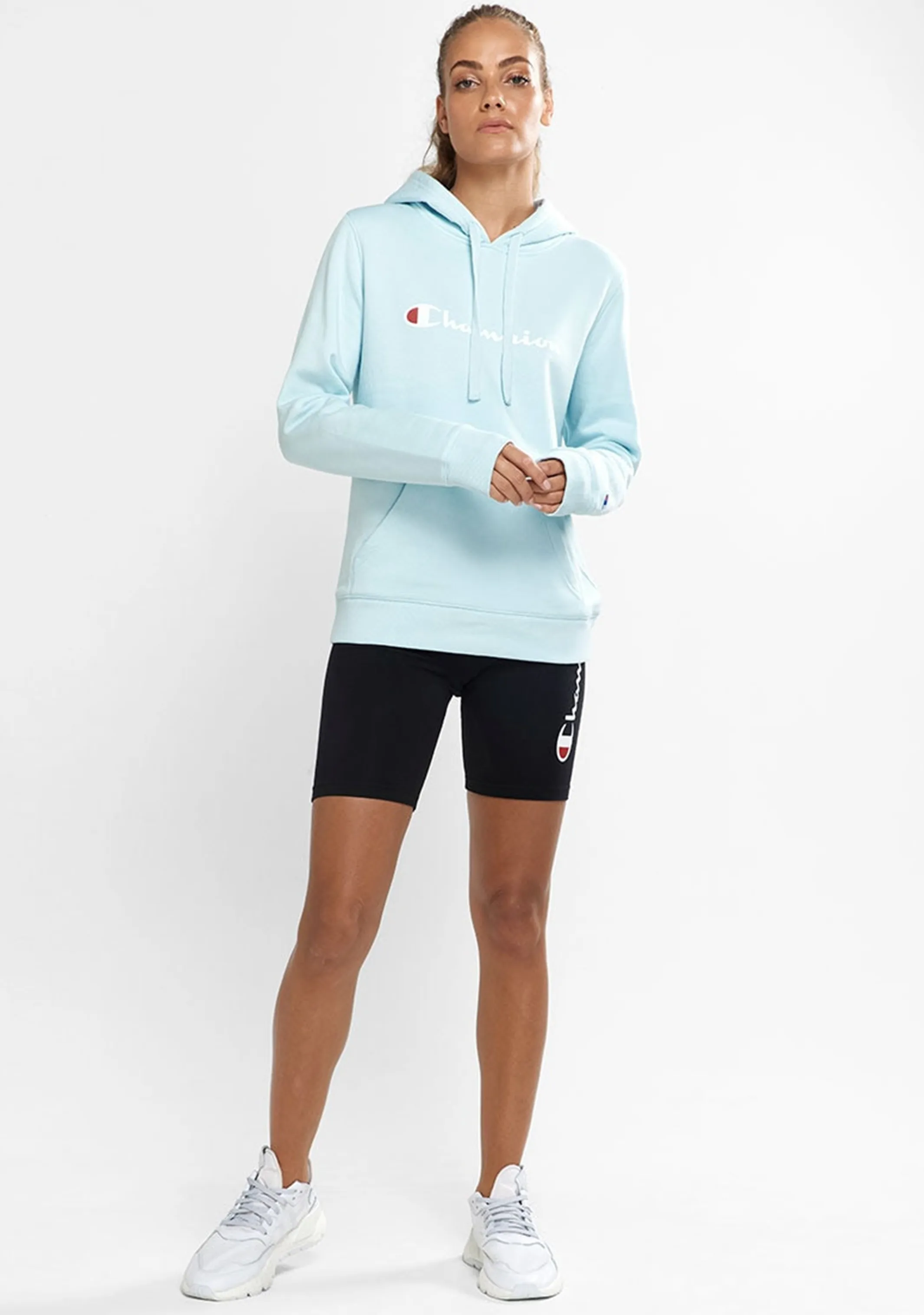 Champion Women’s Script Hoodie Ocean Glas
