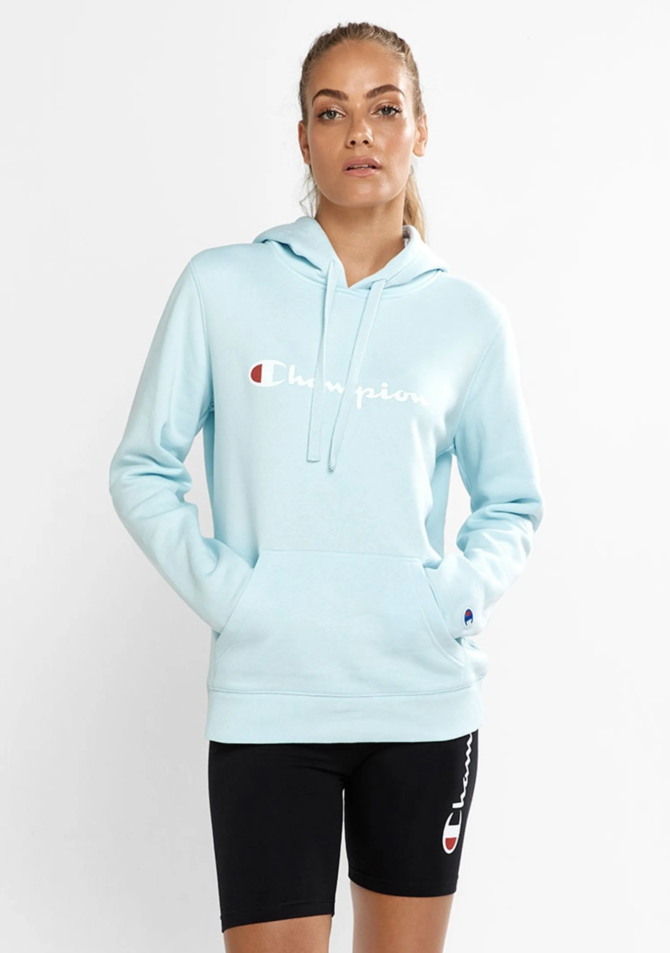 Champion Women’s Script Hoodie Ocean Glas