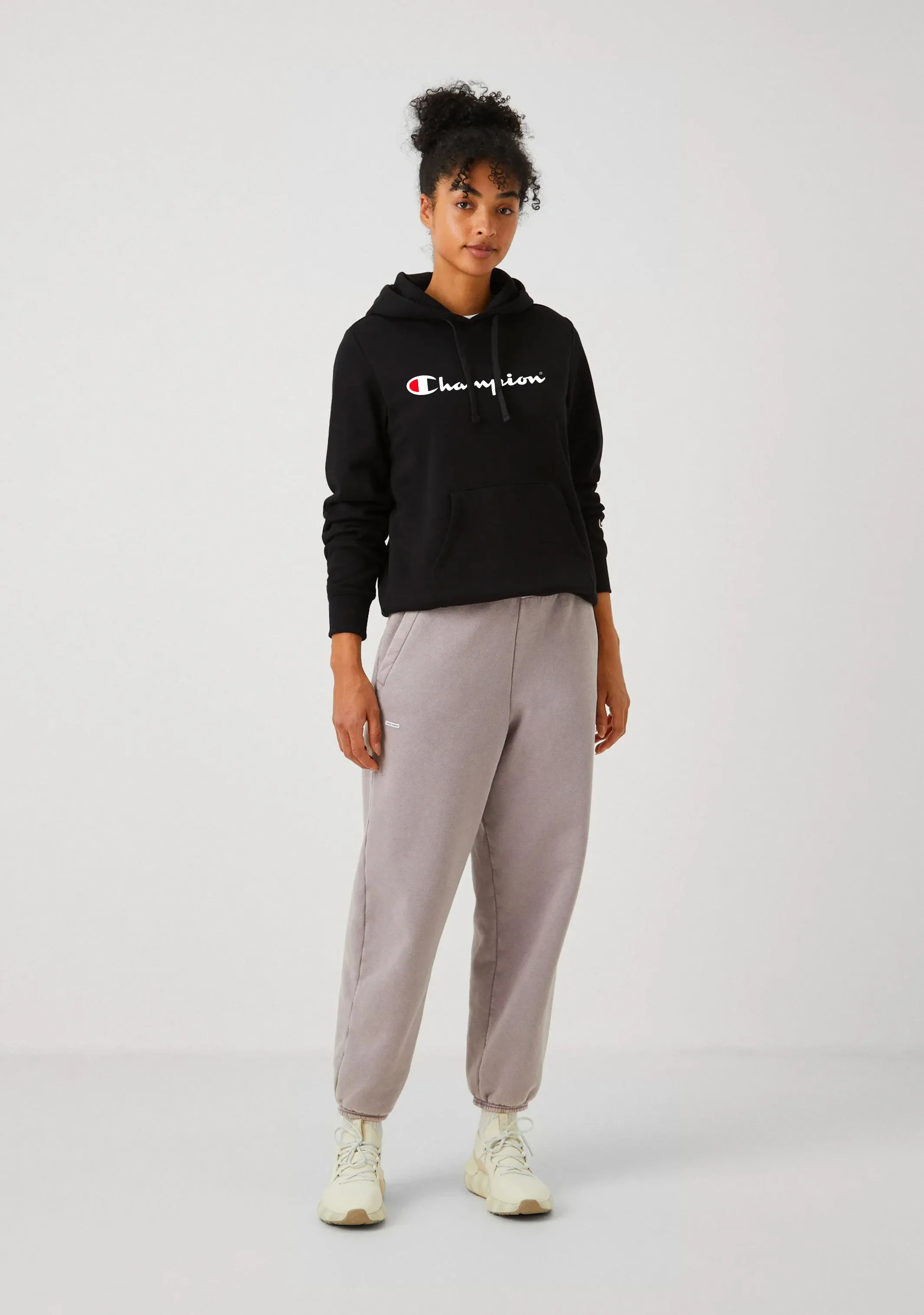 Champion Damen Script Logo Hoodie Schwarz