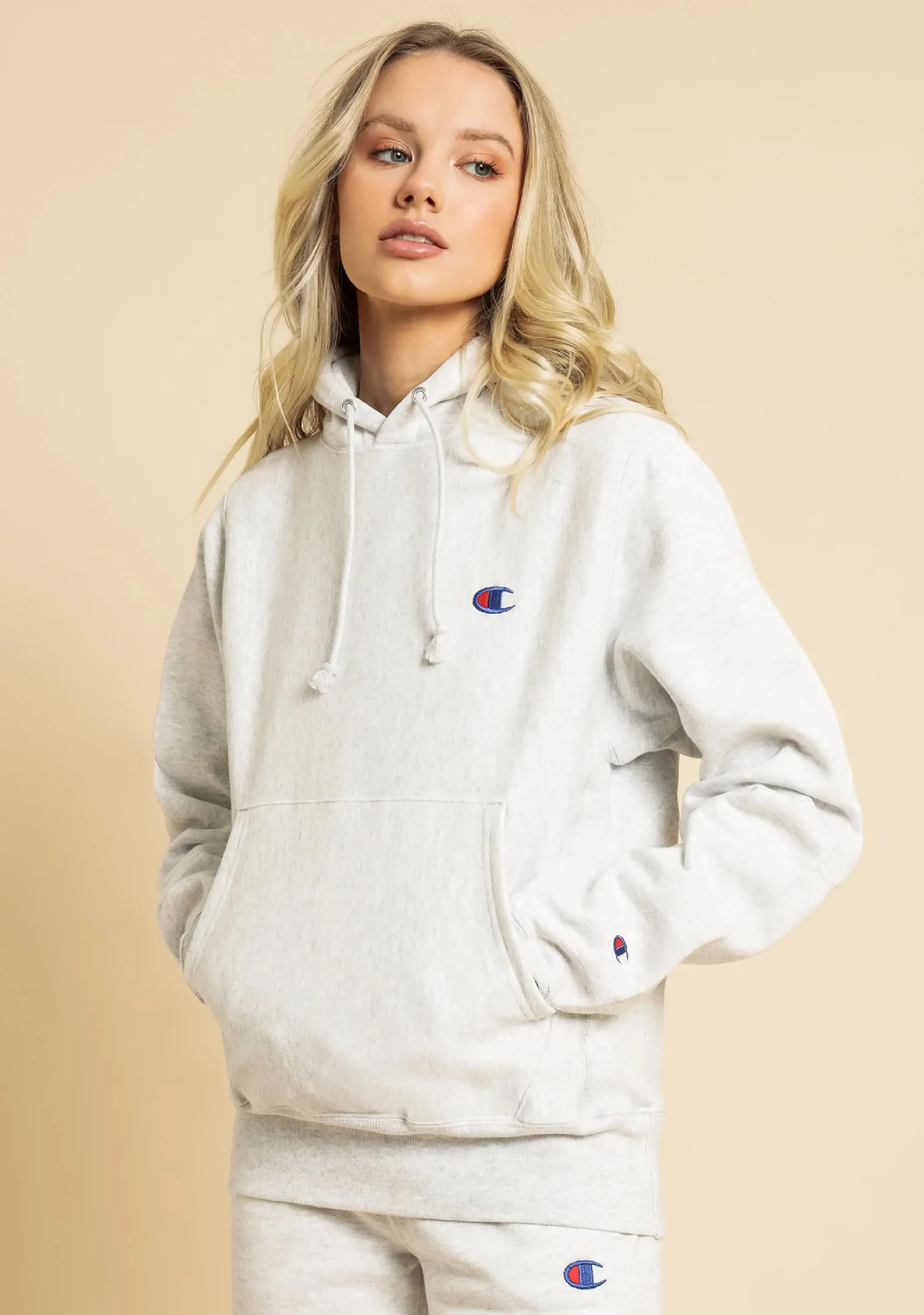 Champion Damen Small C Logo Boyfriend Fit Hoodie <br> CTH6A1 429