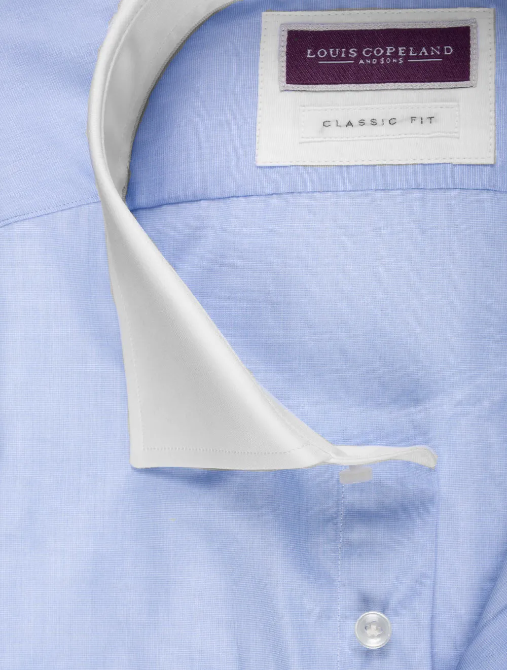 Klassisches Hemd mit Kontrastkragen in Blau