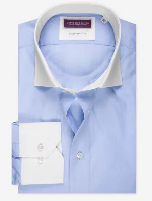 Klassisches Hemd mit Kontrastkragen in Blau