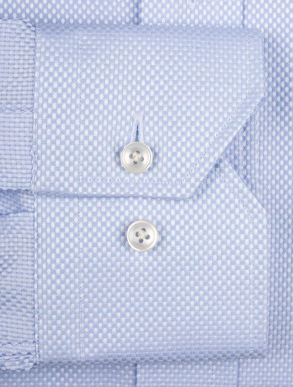Klassisch geschnittenes Pinpoint-Hemd mit Einfachmanschette in Blau