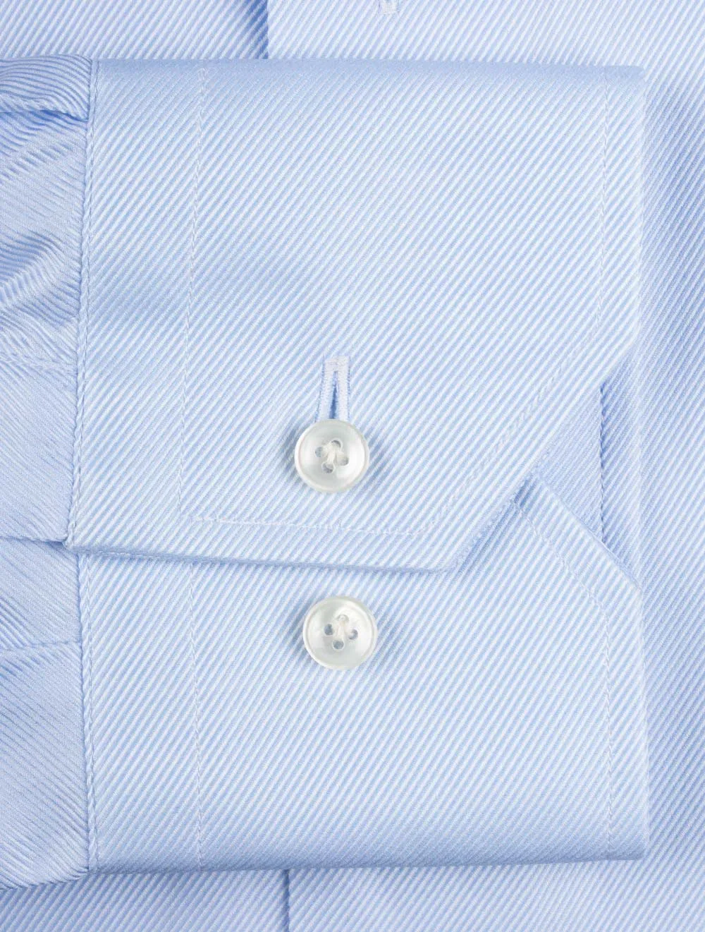 Klassische Passform Köperstoff Einfache Manschette Blau