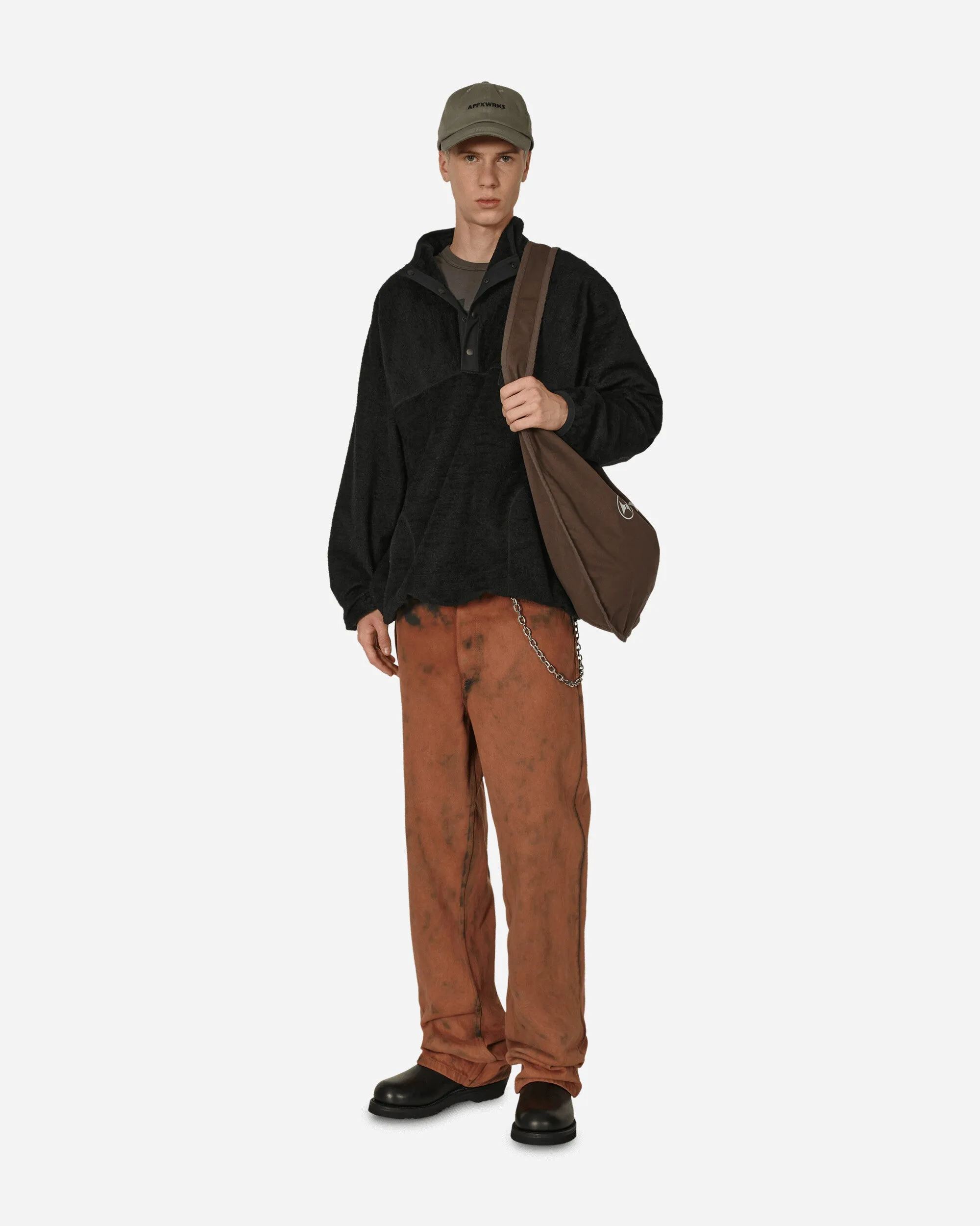 Baumwoll-Fleece-Pullover Schwarz