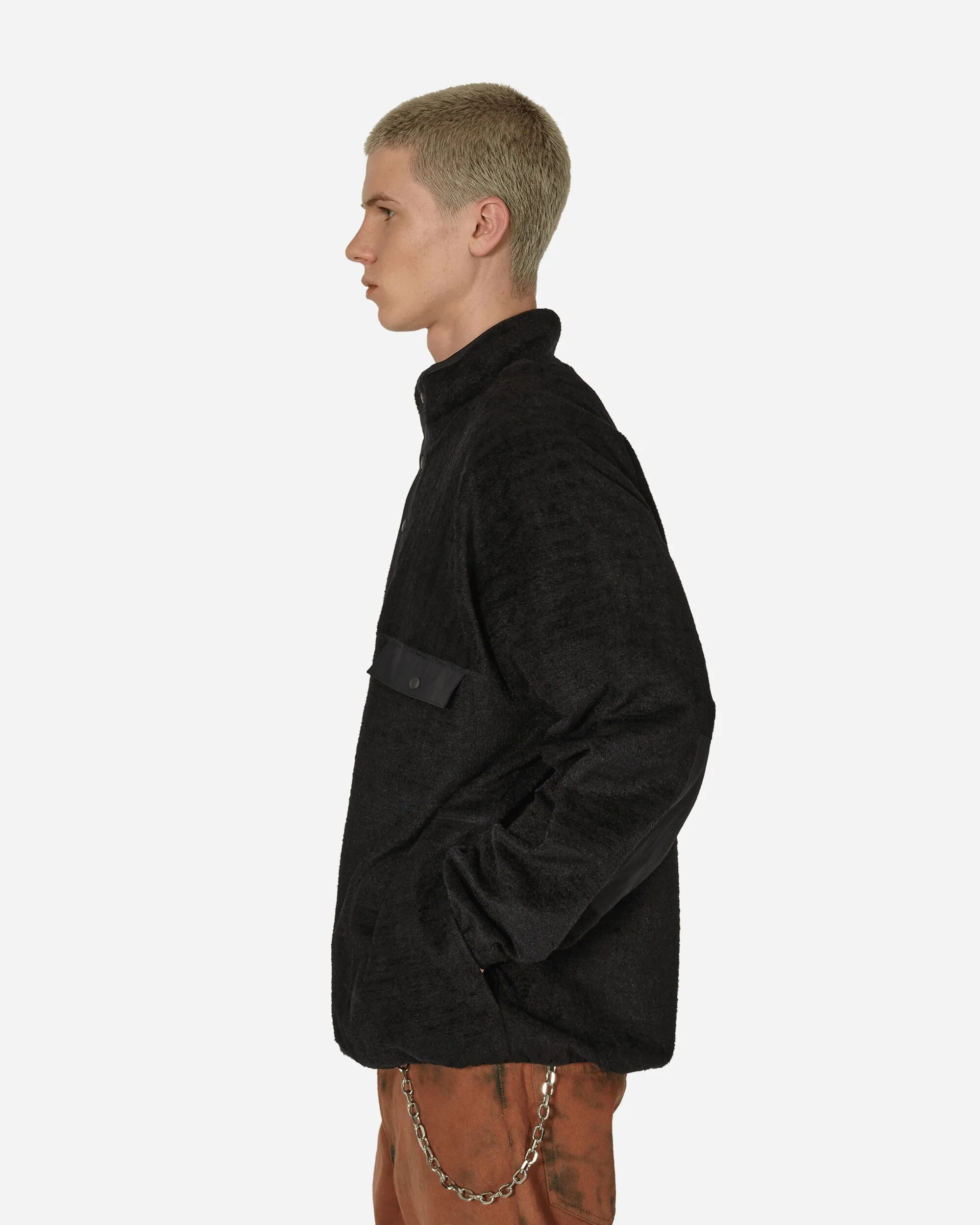 Baumwoll-Fleece-Pullover Schwarz