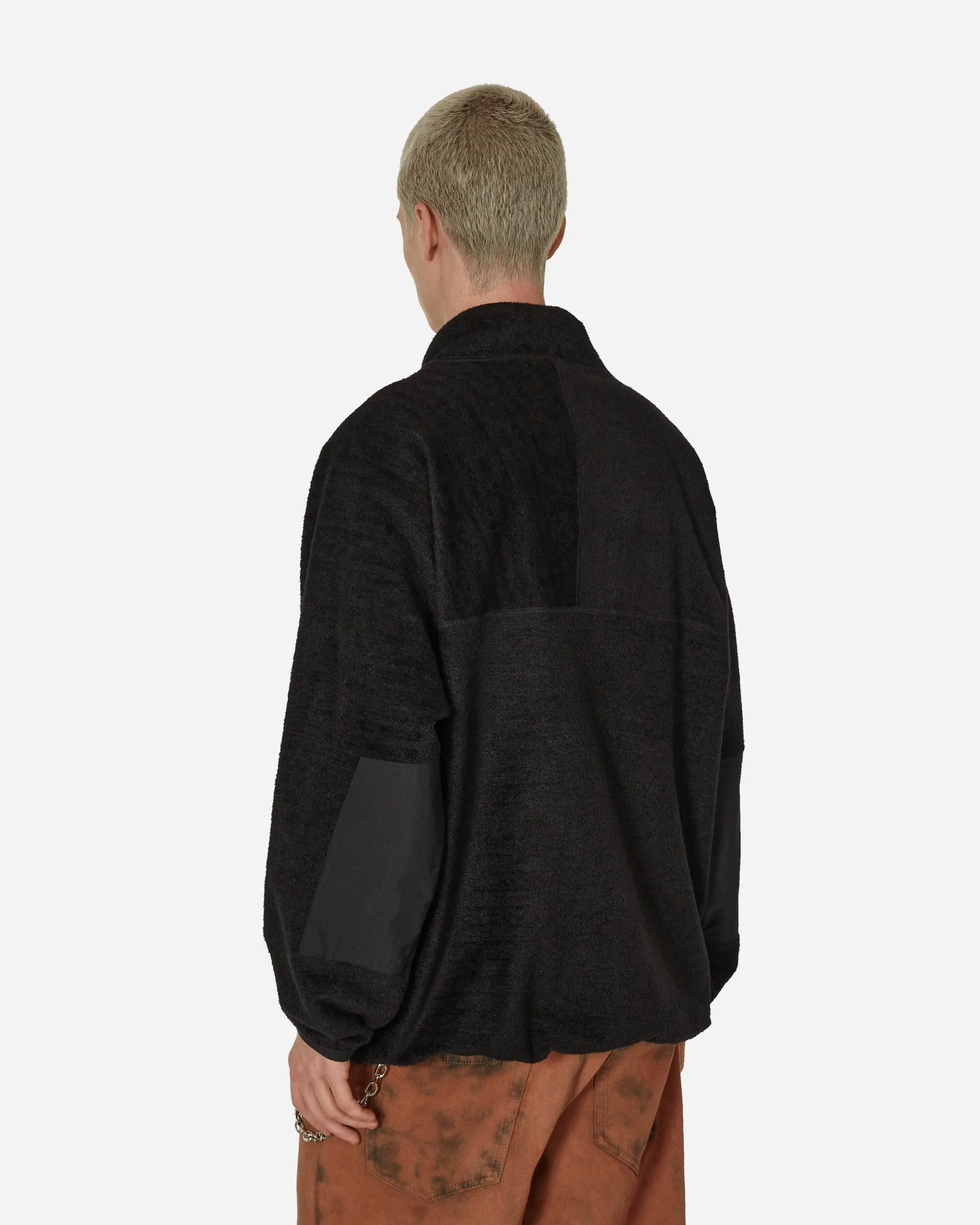 Baumwoll-Fleece-Pullover Schwarz