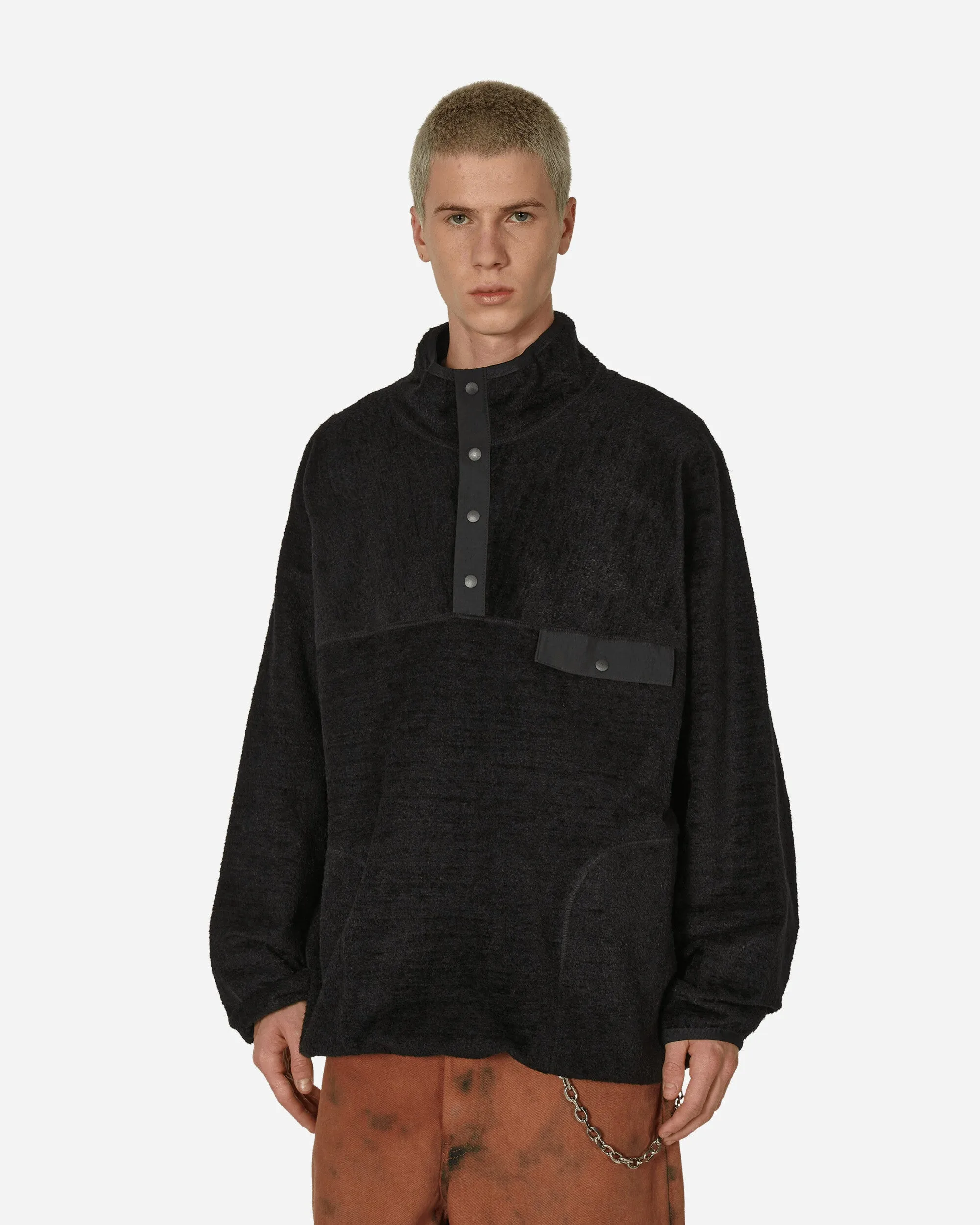 Baumwoll-Fleece-Pullover Schwarz