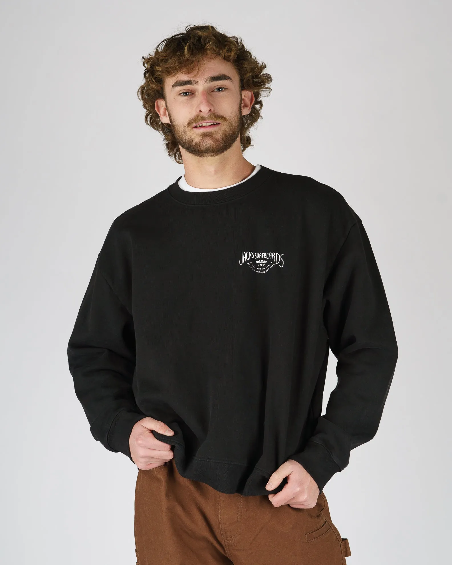 Crescent Schweres Crewneck - Schwarz