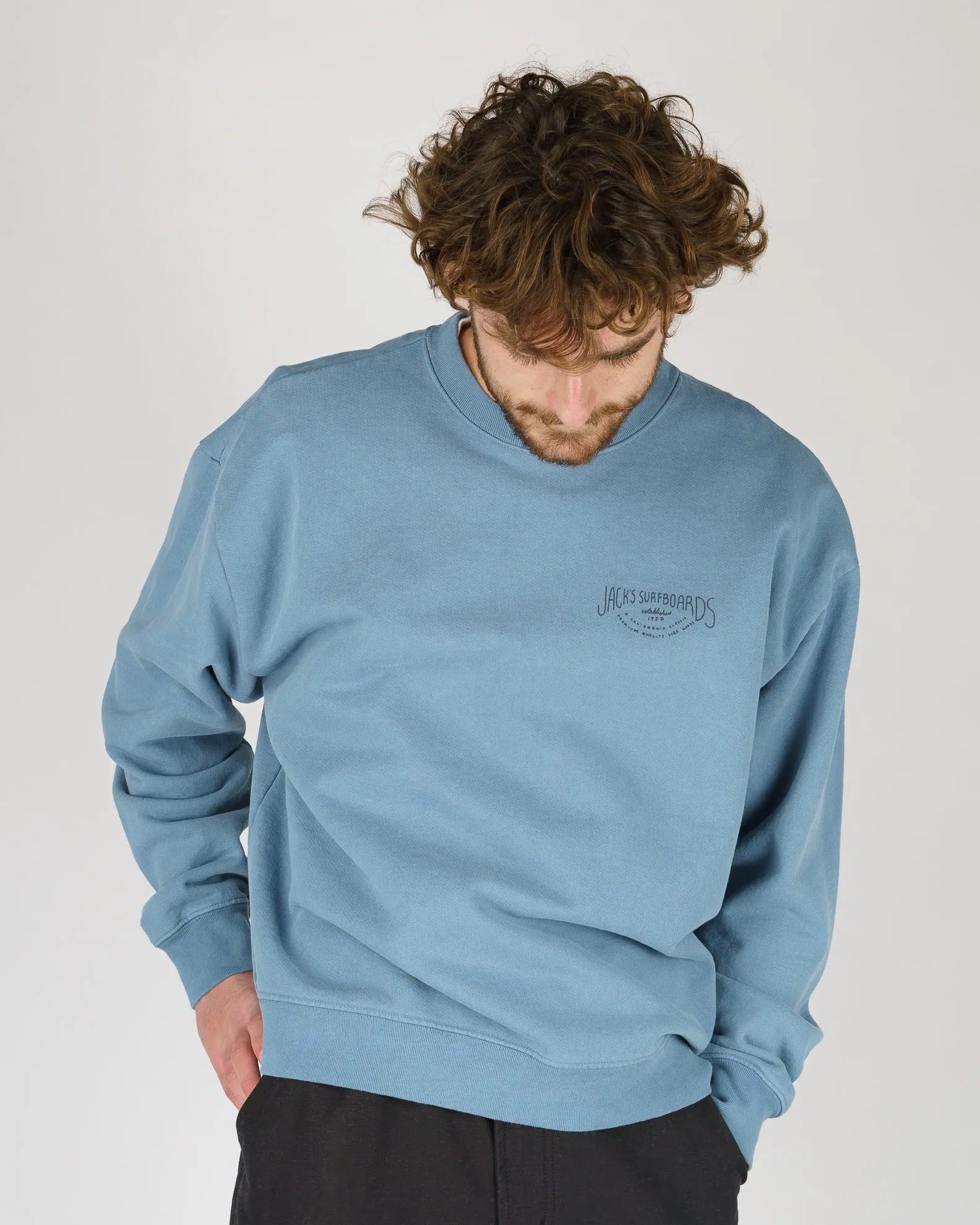 Crescent Schweres Crewneck - Blau
