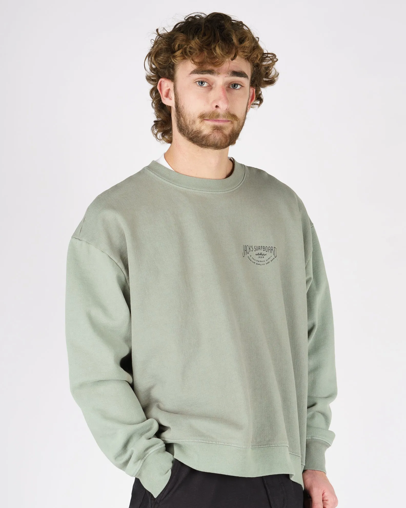 Crescent Heavyweight Crewneck - Salbei