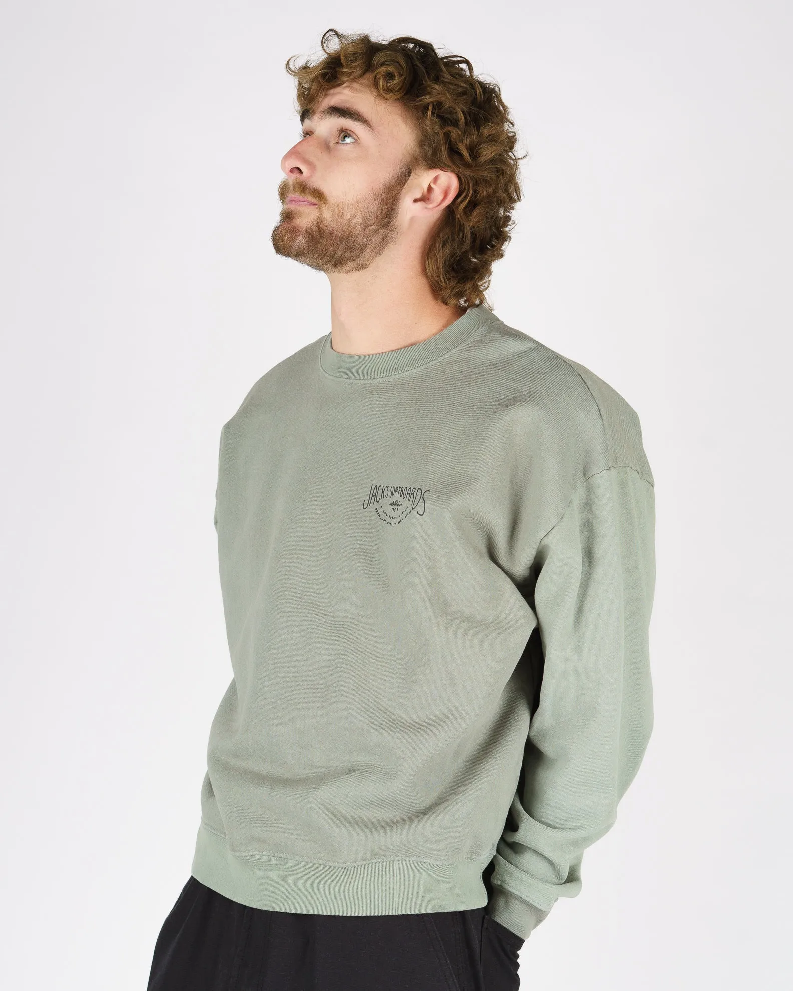 Crescent Heavyweight Crewneck - Salbei