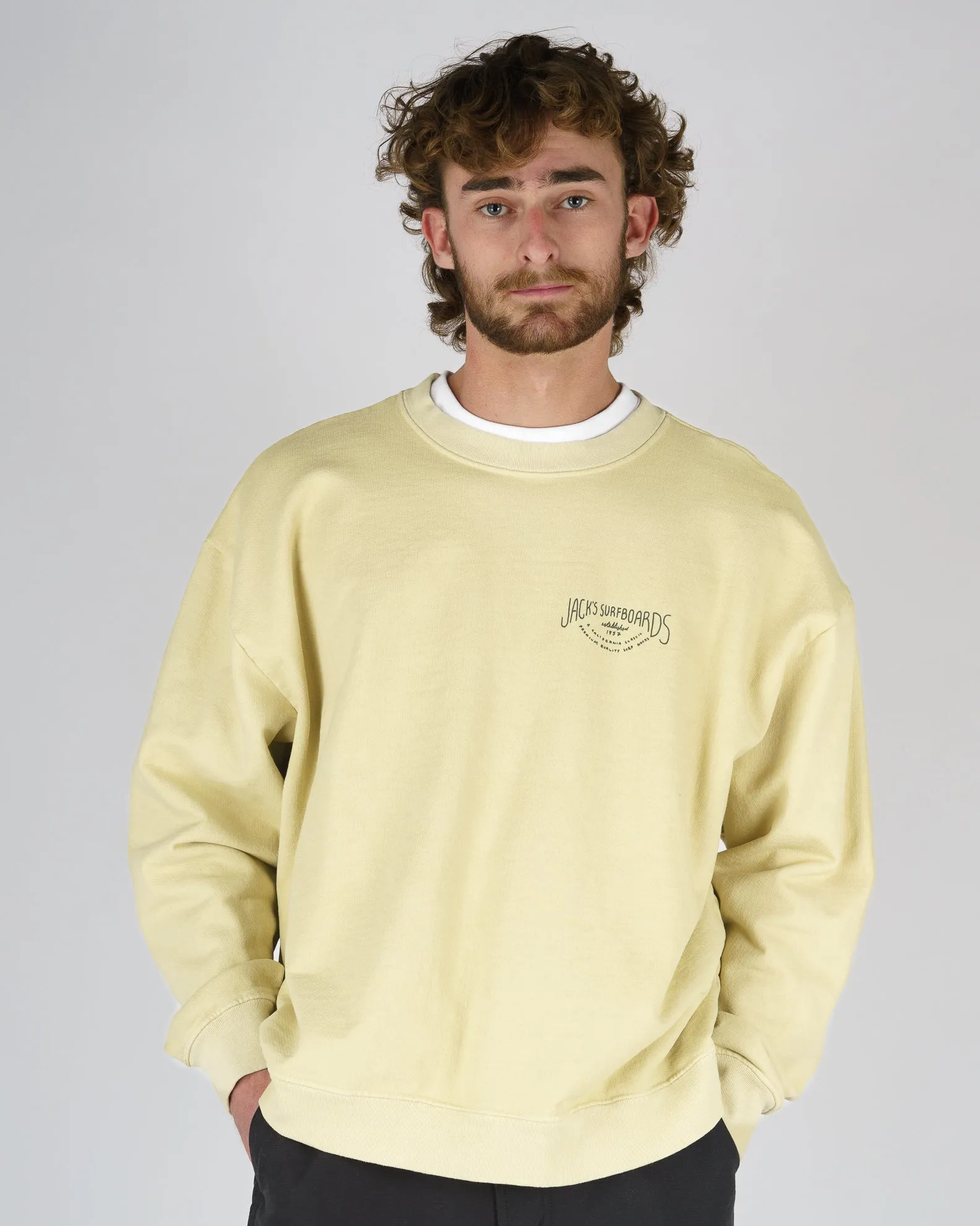 Crescent Schweres Rundhals-Shirt - Gelb