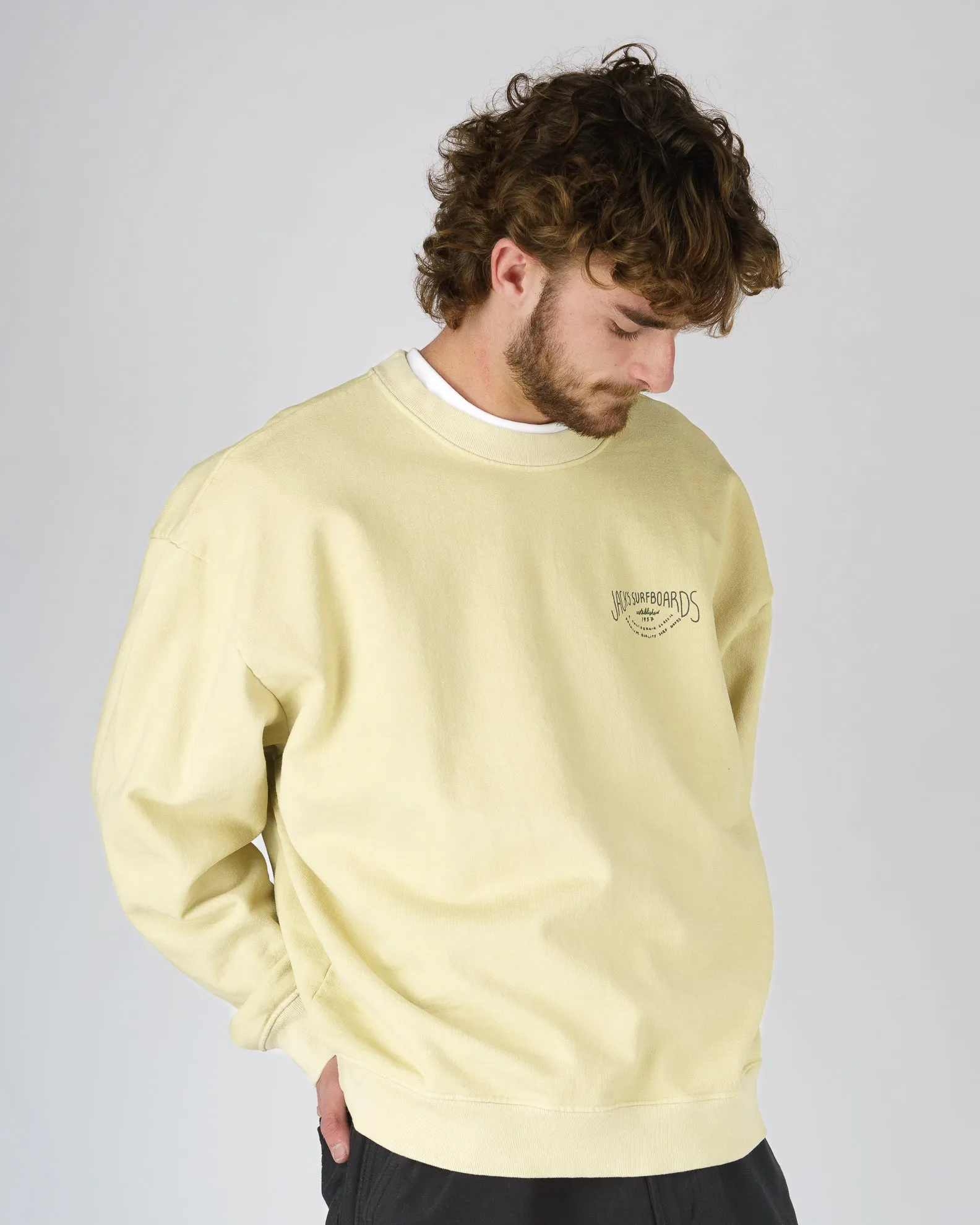 Crescent Schweres Rundhals-Shirt - Gelb