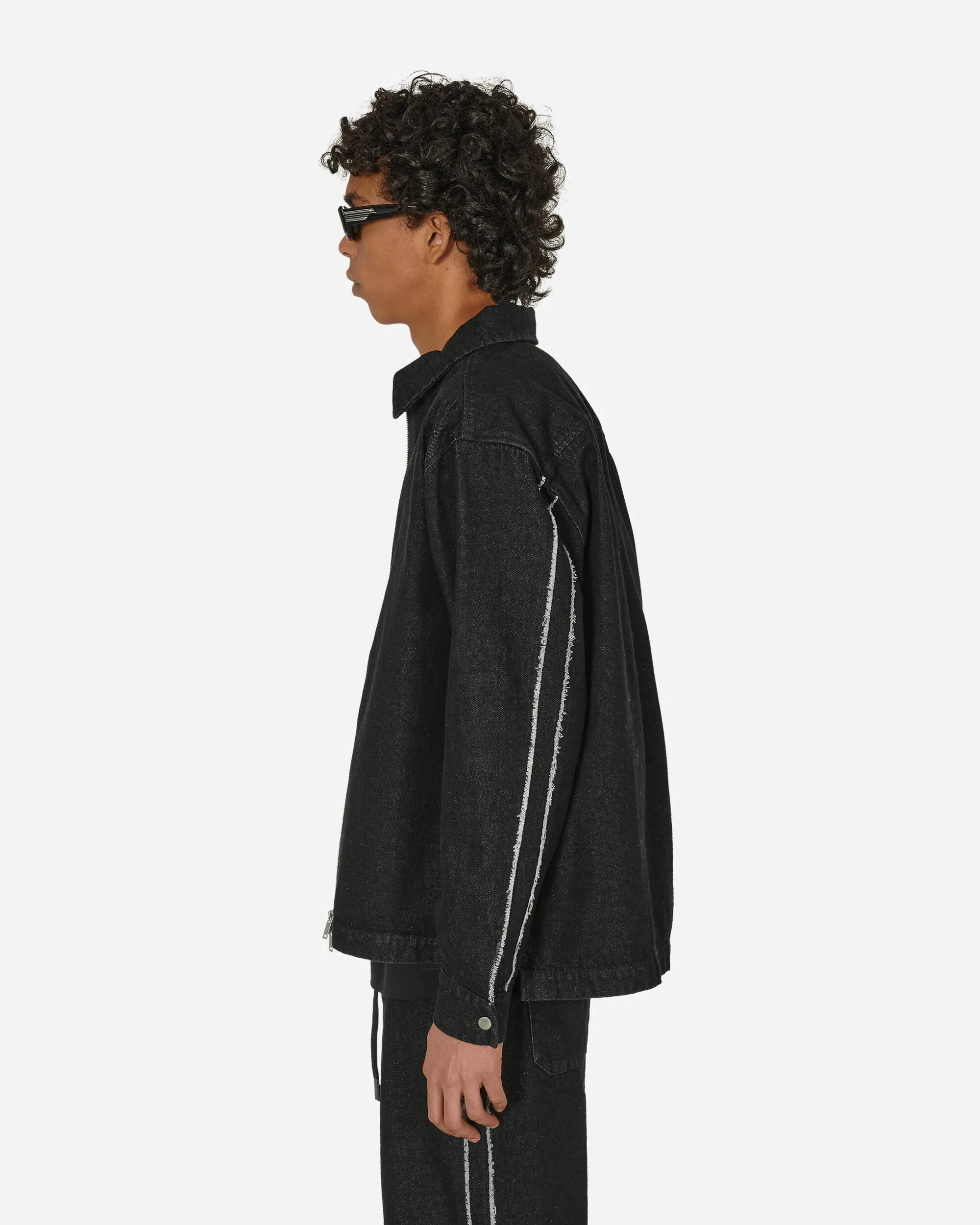 Denim Drop-Shirtjacke Schwarz