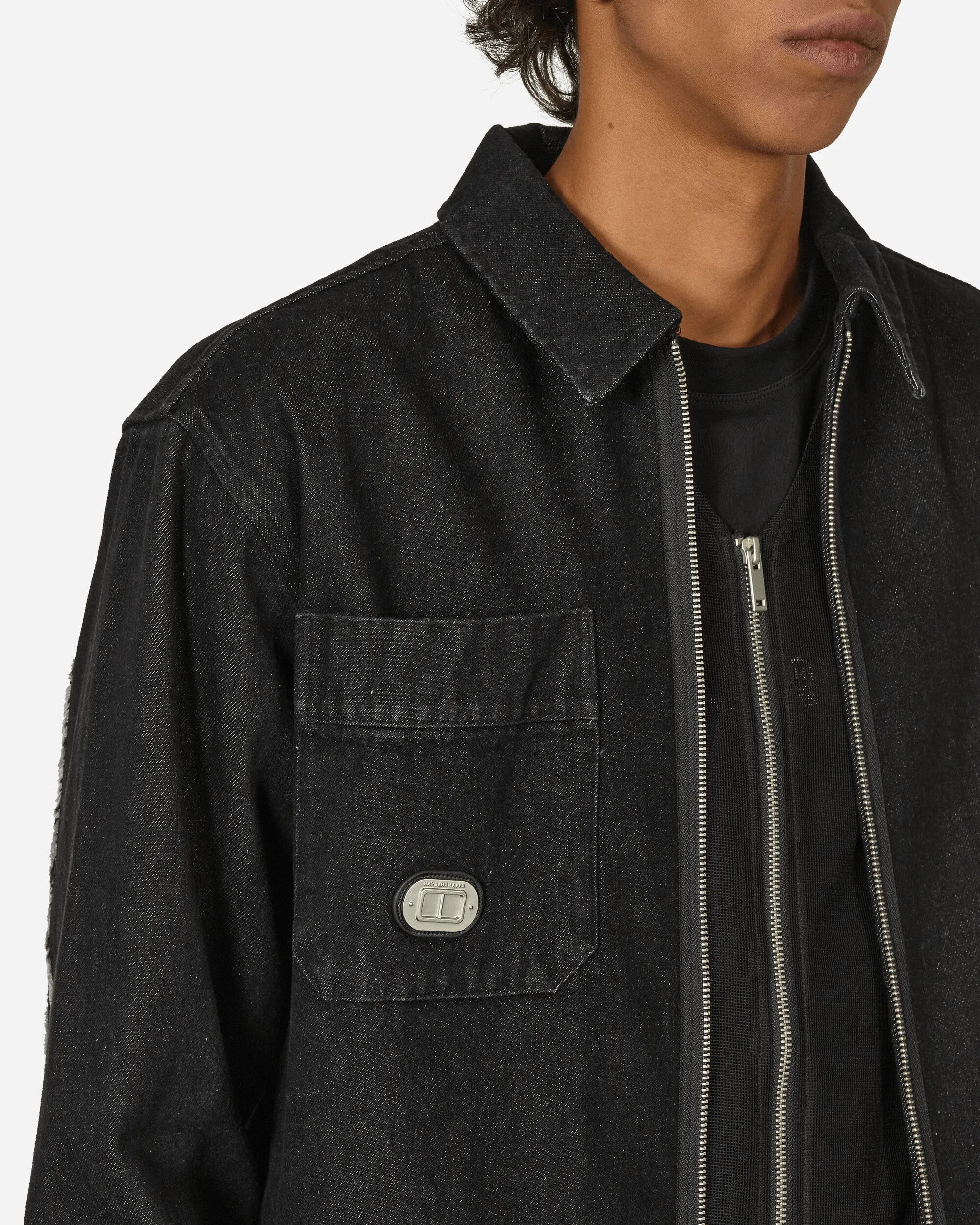 Denim Drop-Shirtjacke Schwarz