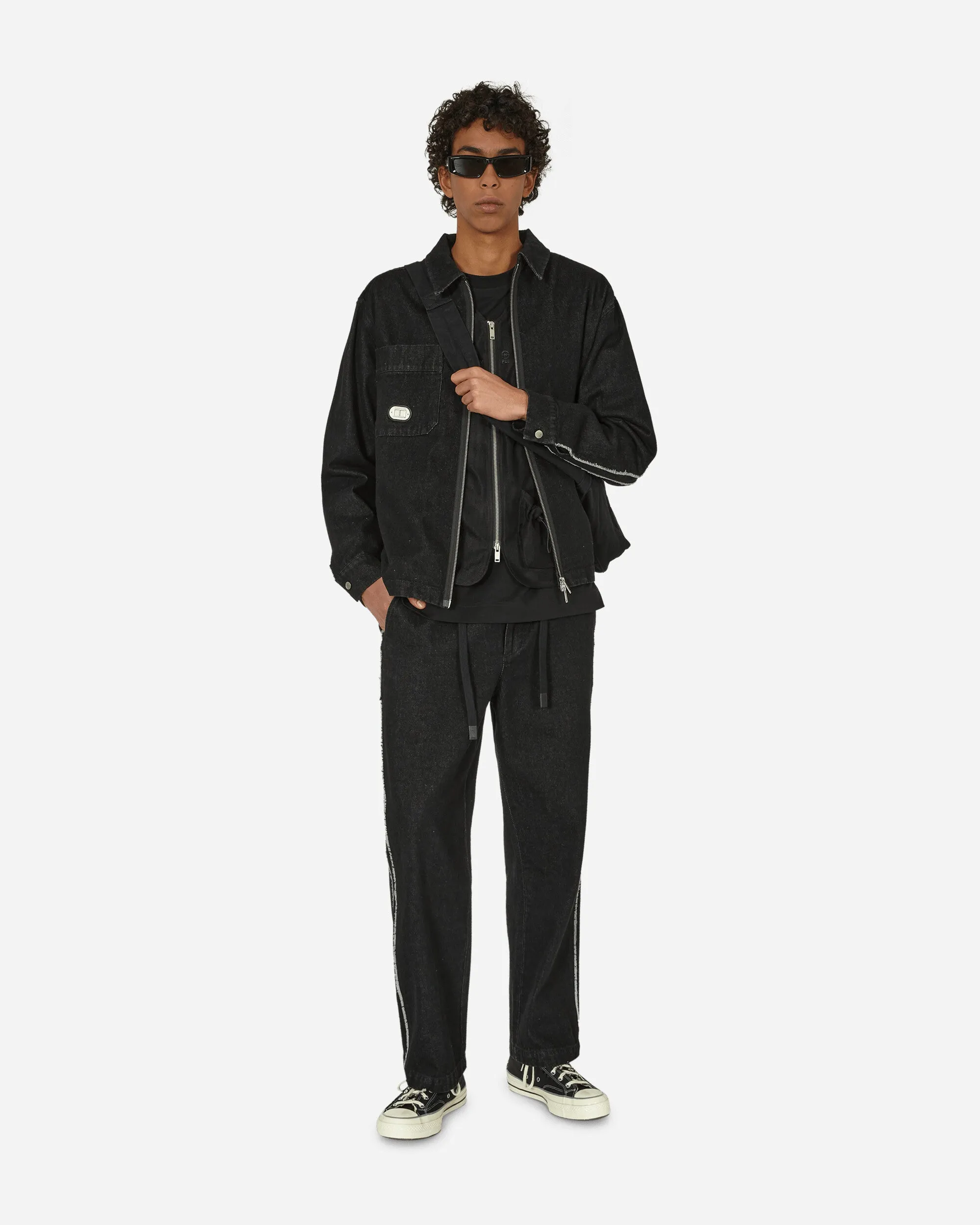 Denim Drop-Shirtjacke Schwarz