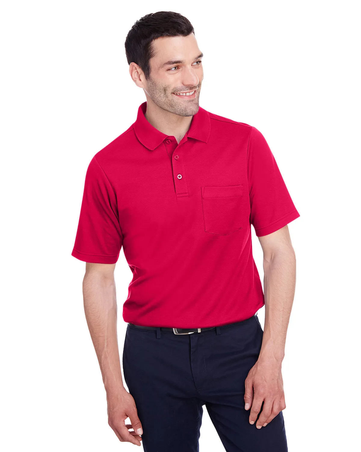 Devon & Jones DG20P Herren CrownLux Performance Geflochtenes Polo mit Tasche