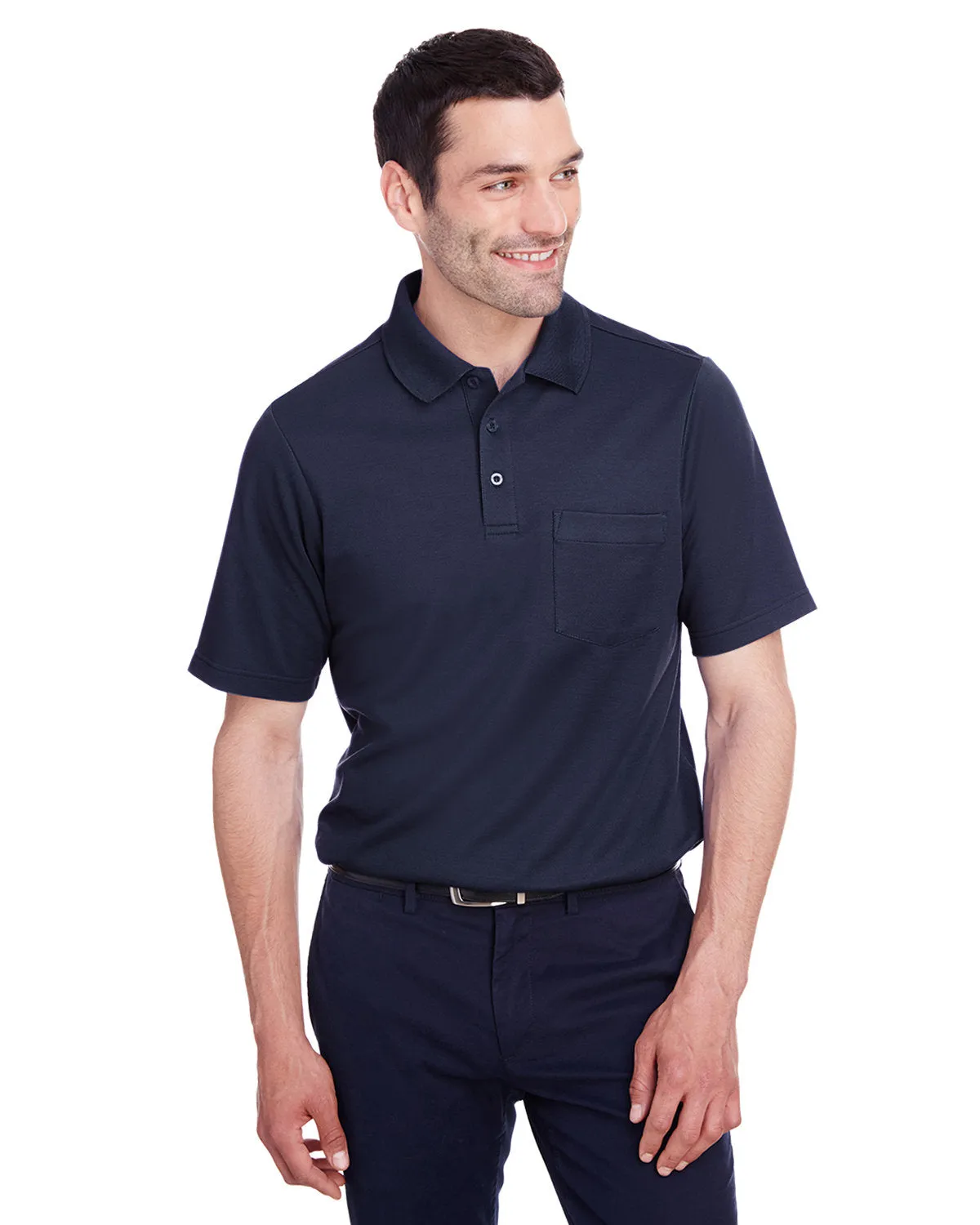 Devon & Jones DG20P Herren CrownLux Performance Geflochtenes Polo mit Tasche