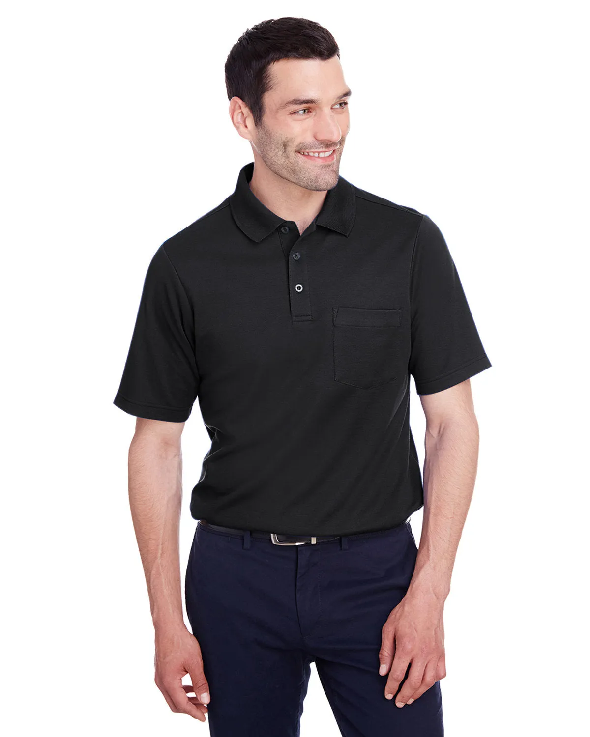 Devon & Jones DG20P Herren CrownLux Performance Geflochtenes Polo mit Tasche