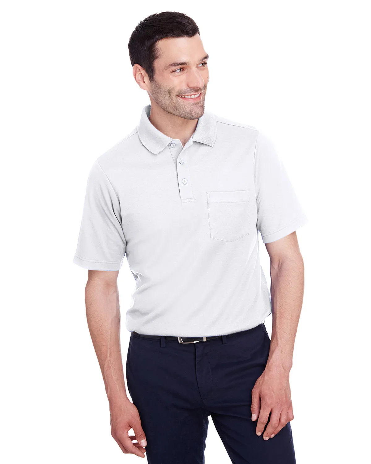 Devon & Jones DG20P Herren CrownLux Performance Geflochtenes Polo mit Tasche