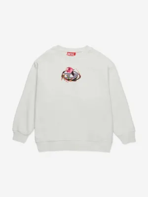 Diesel Girls Seruffix Logo Sweatshirt in Grau