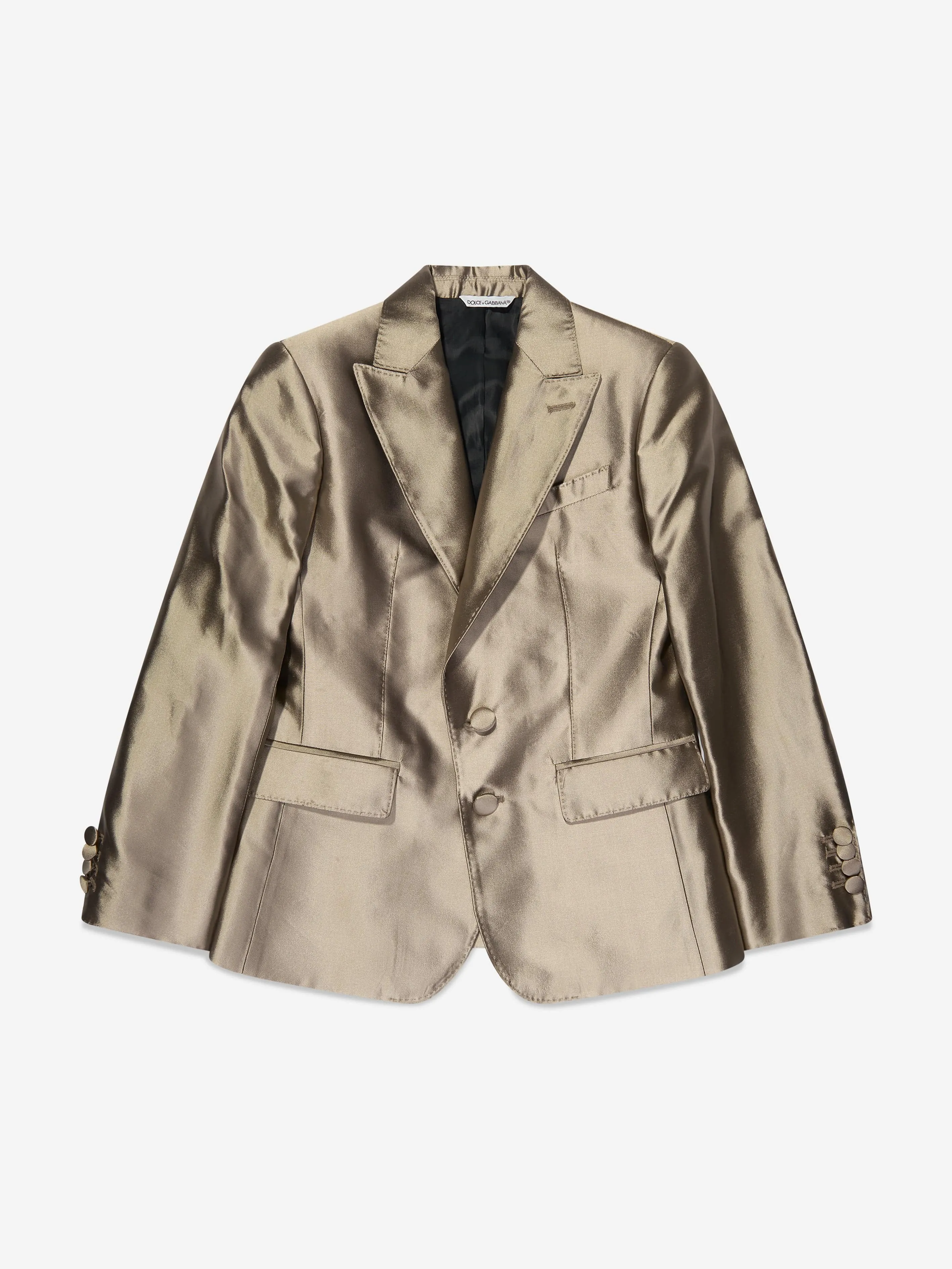 Dolce & Gabbana Jungen Seidenblazer in Gold