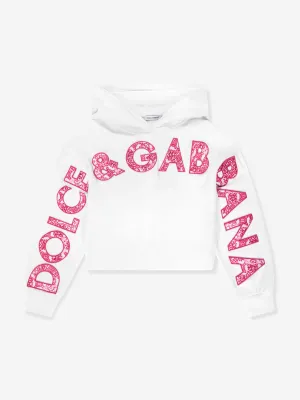 Dolce & Gabbana Mädchen Logo Hoodie in Weiß
