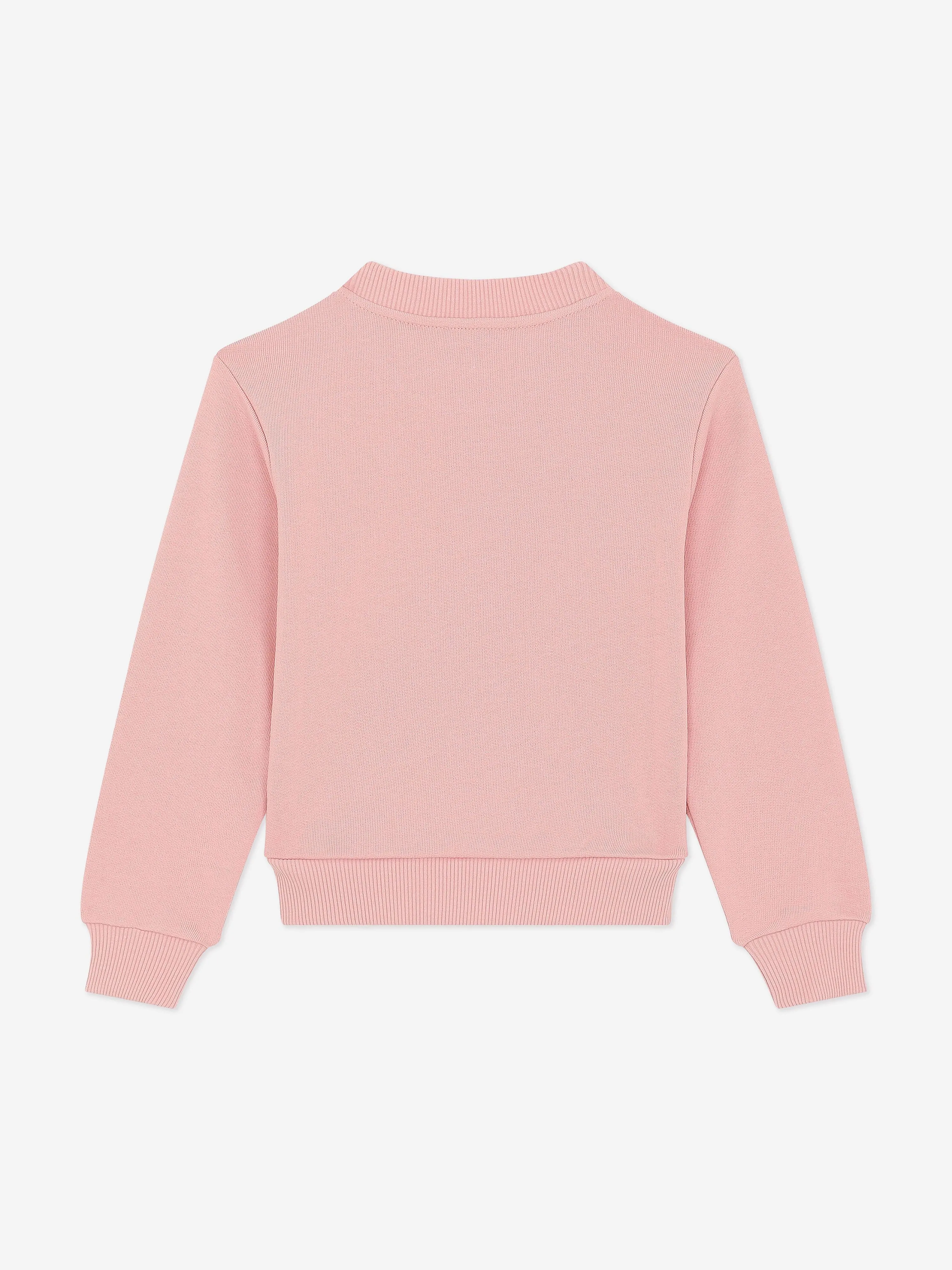Dolce & Gabbana Mädchen Logo Aufnäher Sweatshirt in Rosa