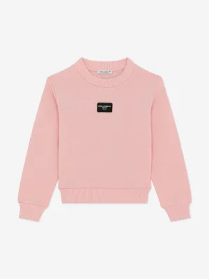 Dolce & Gabbana Mädchen Logo Aufnäher Sweatshirt in Rosa