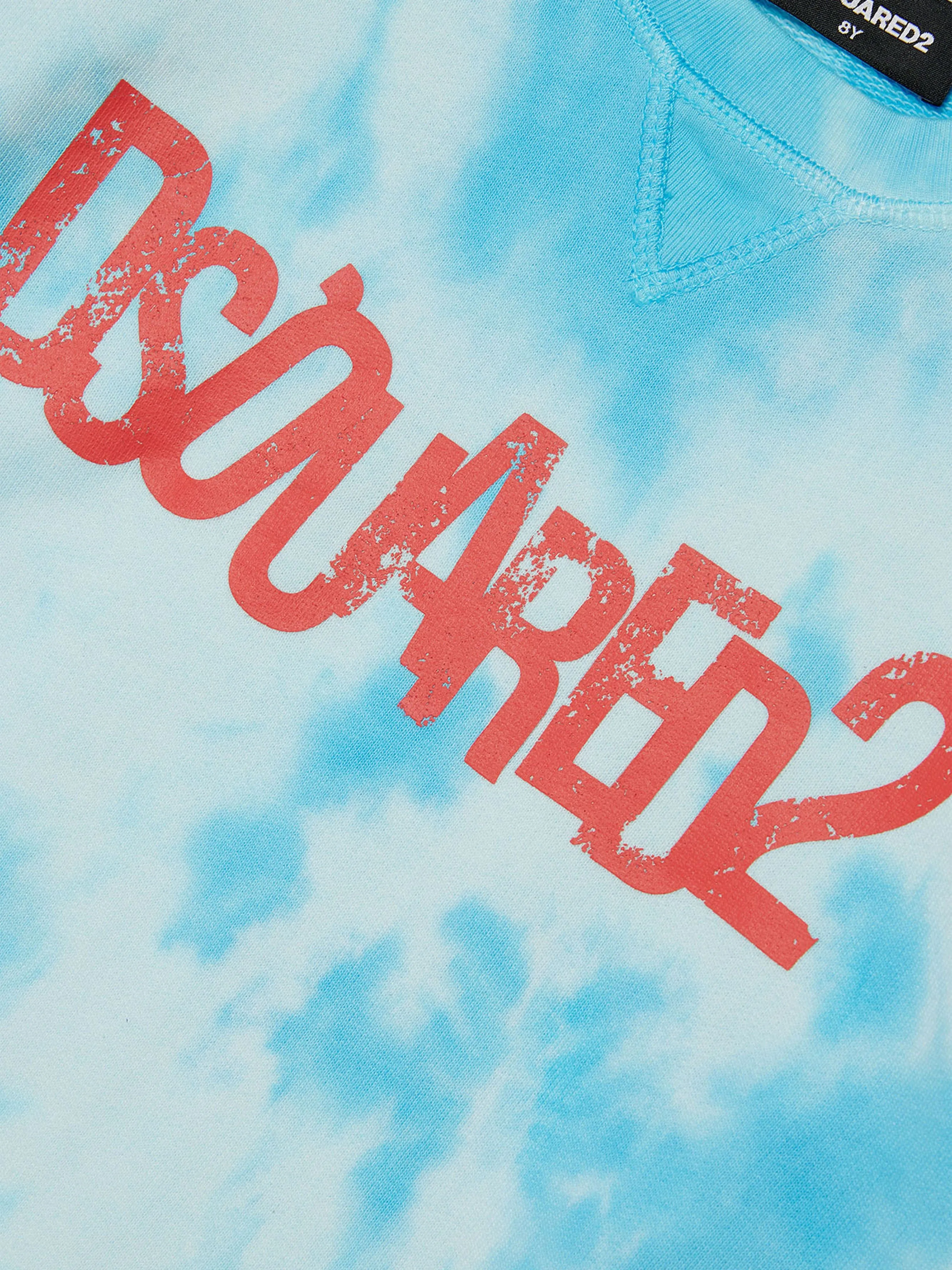 Dsquared2 Kids Tie-Dye Logo Sweatshirt in Blau