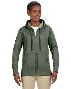 econscious EC4580 Damen Bio-/Recycelter Melierter Fleece Kapuzenpullover mit Reißverschluss