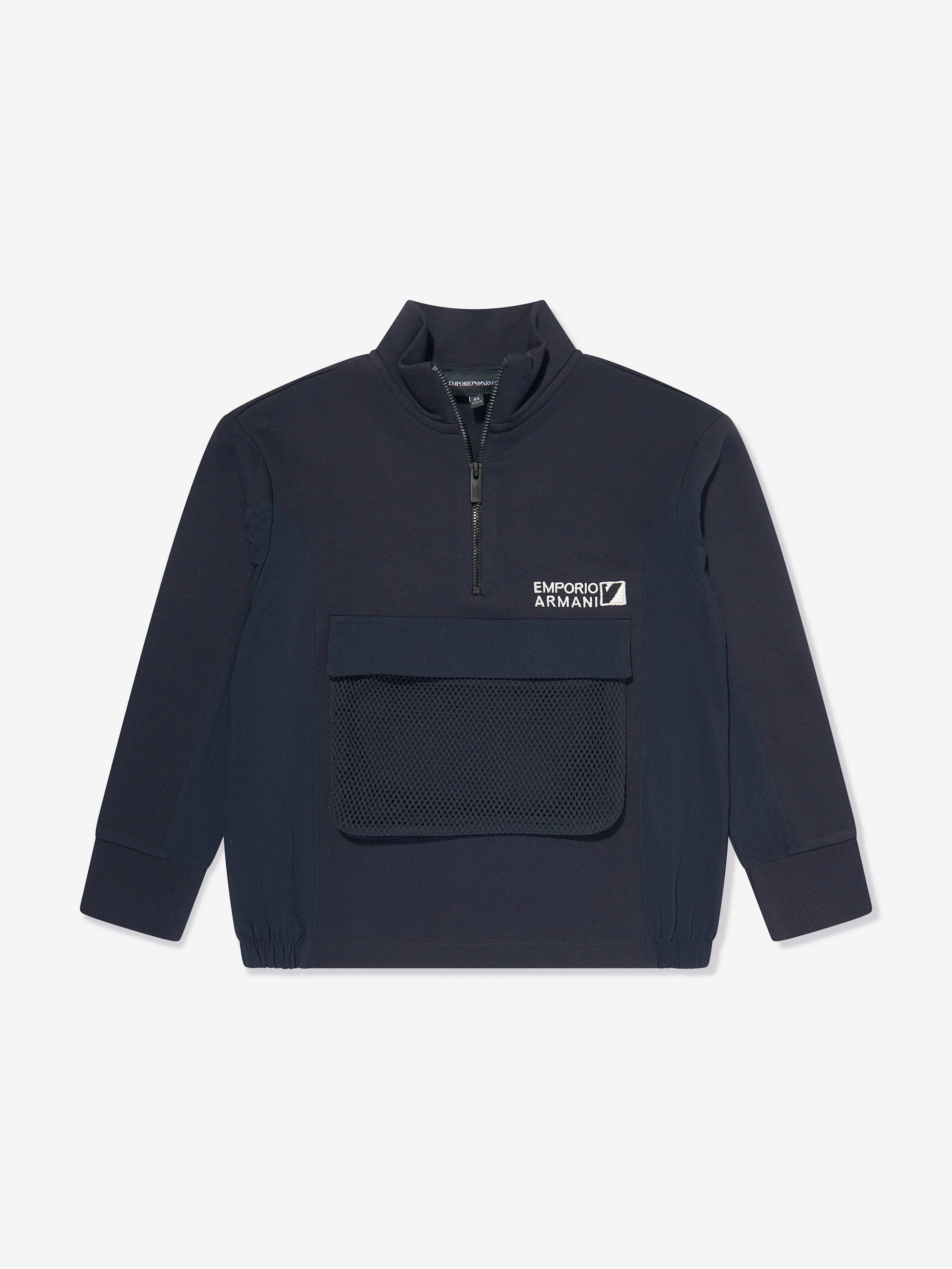 Emporio Armani Jungen Pullover mit halbem Reißverschluss in Marineblau