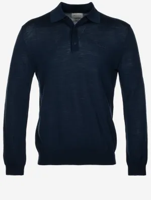 Extra Feine Merinowolle Polo Marine
