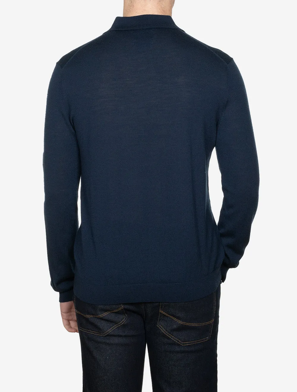 Extra Feine Merinowolle Polo Marine