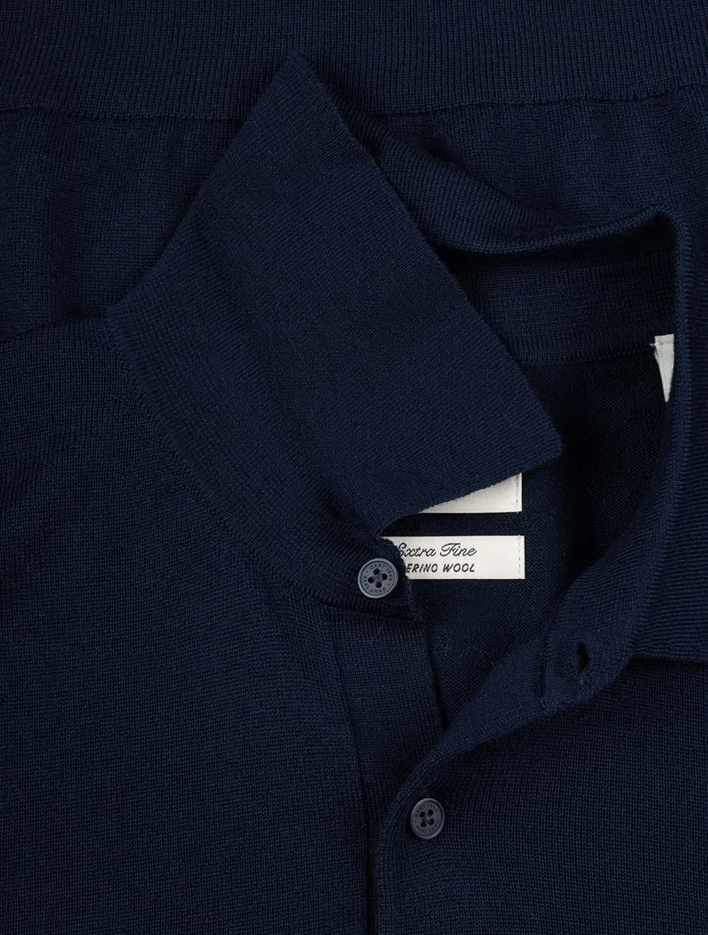 Extra Feine Merinowolle Polo Marine