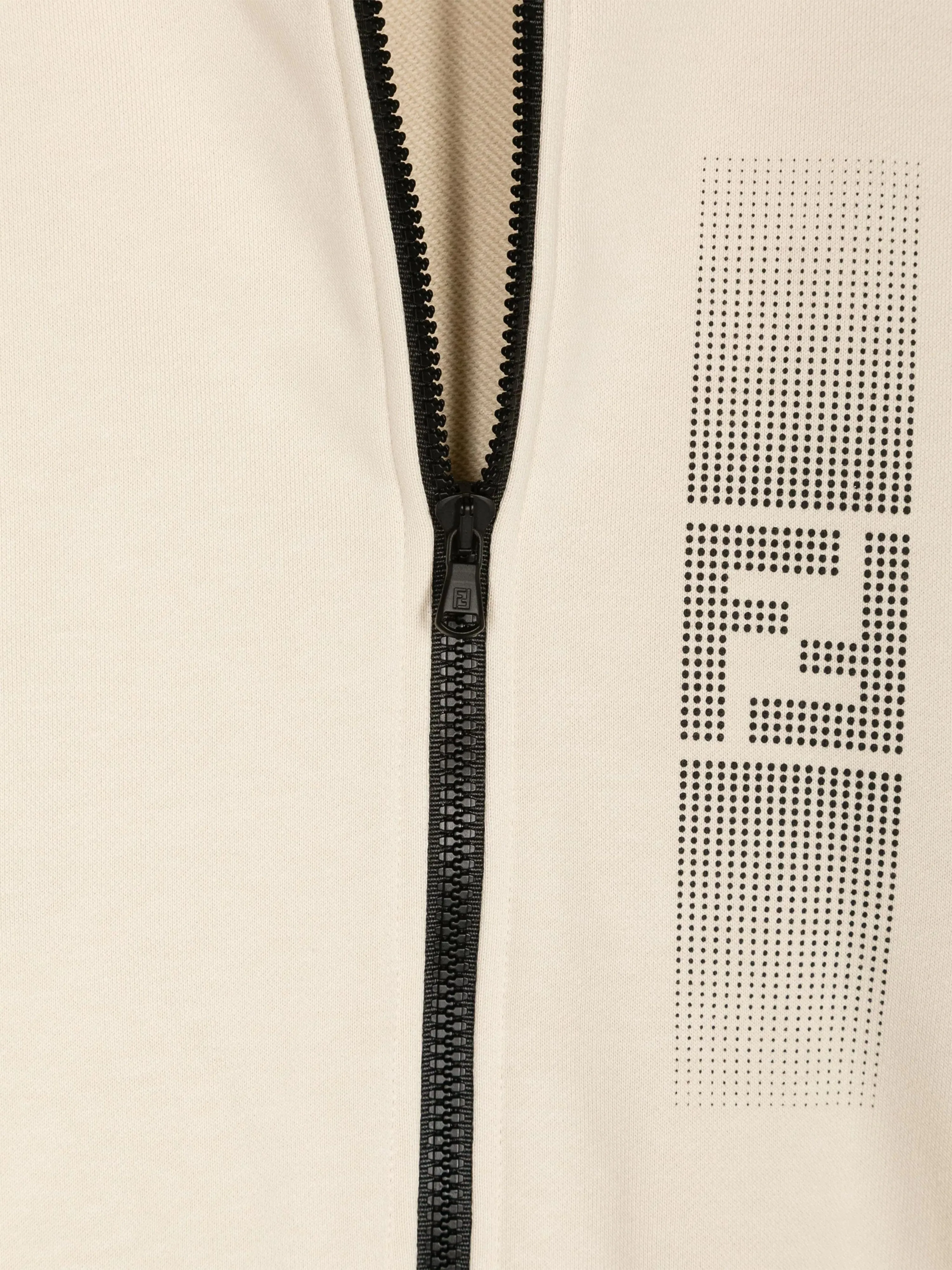 Fendi Boys Logo Reißverschluss-Pullover in Beige