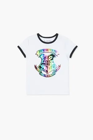 Forever 21 Mädchen Hogwarts Ringel-T-Shirt (Kinder) Weiß/Mehrfarbig Forever 21